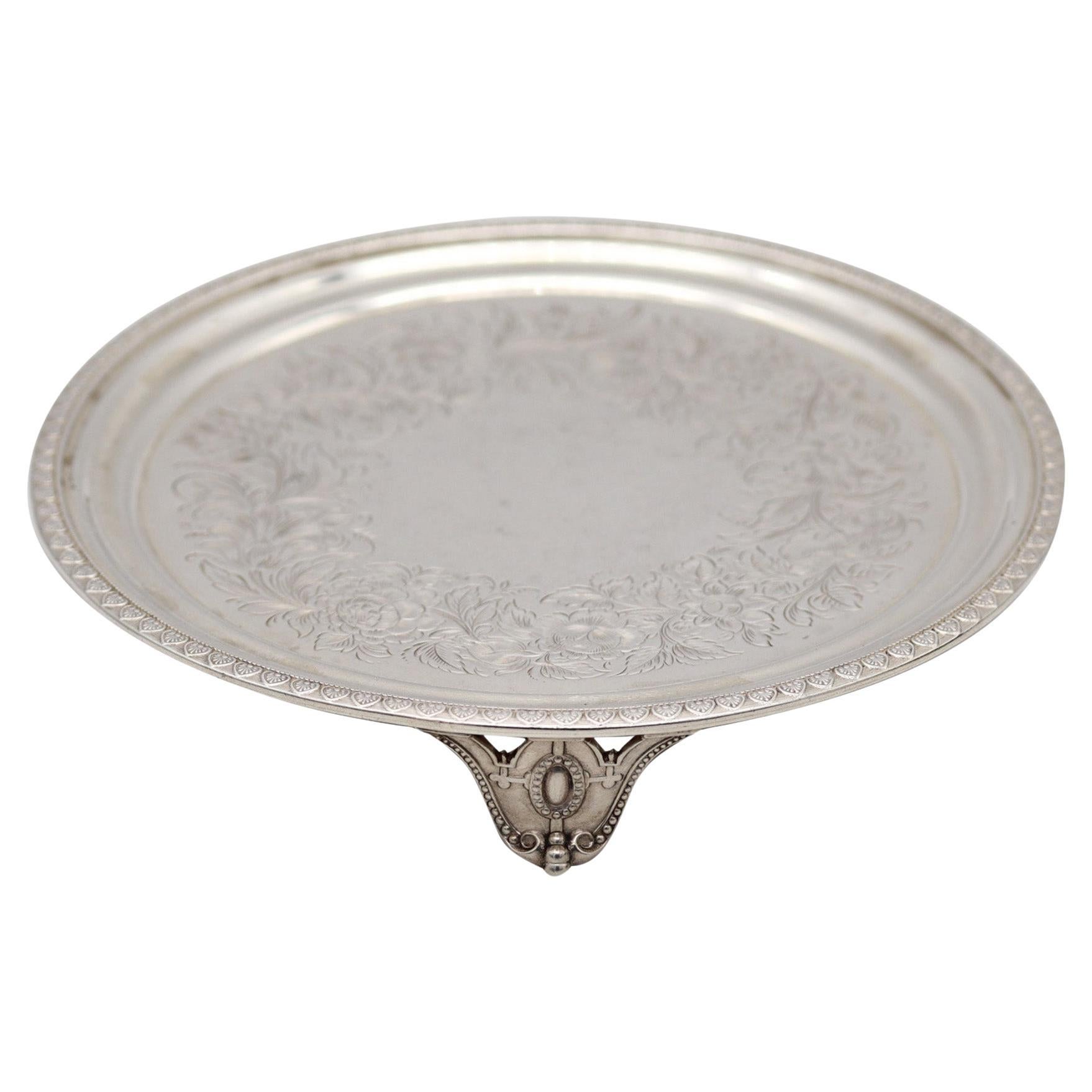 Tiffany & Co. 1858 New York Round Display Tray In Solid .925 Sterling Silver For Sale