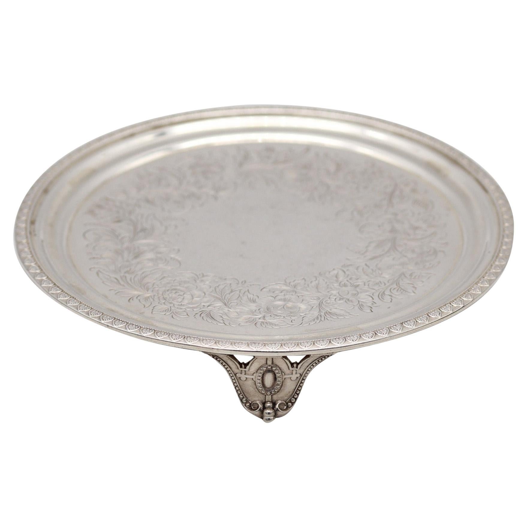 Plateau rond de Tiffany & Co. 1858 New York en argent sterling massif 925