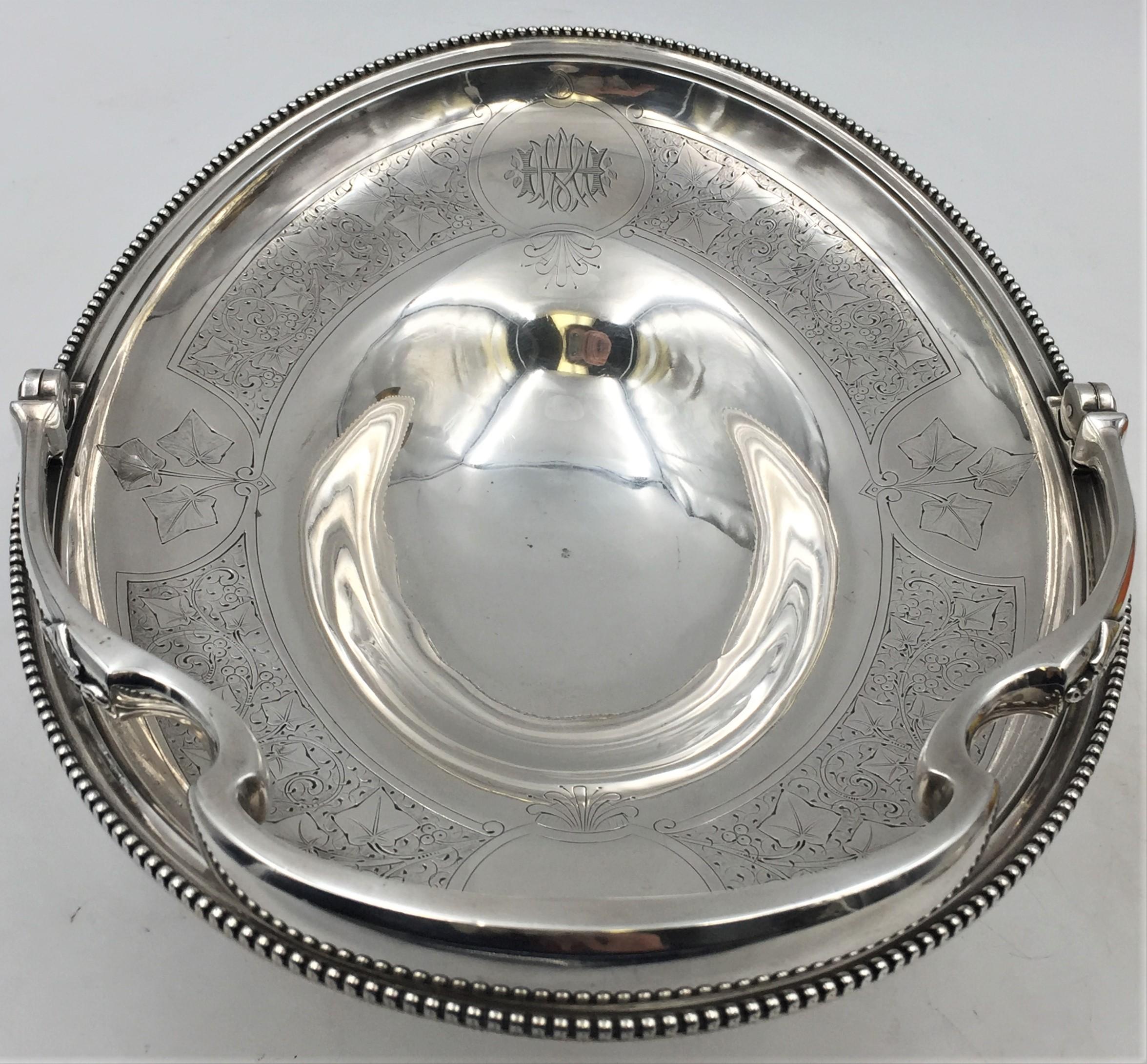 Tiffany & Co. 1860s Sterling Silver Basket Centerpiece Bowl In Good Condition For Sale In New York, NY