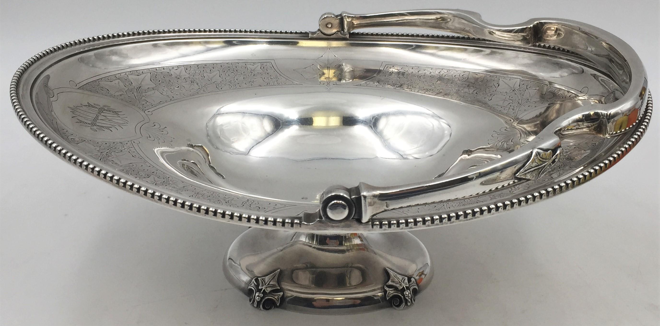 Mid-19th Century Tiffany & Co. 1860s Sterling Silver Basket Centerpiece Bowl For Sale