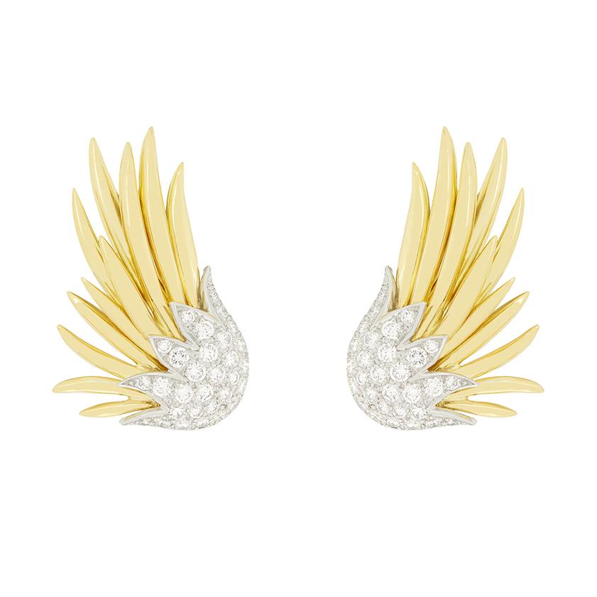 Orecchini a fiamma Schlumberger con diamante da 1,86 carati di Tiffany & Co.