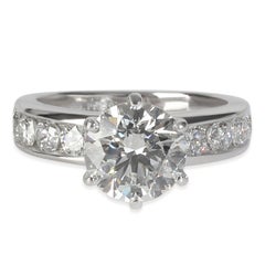 Tiffany 
Co. Bague de fiançailles à diamants ronds et brillants de 1,87 ct en serti clos