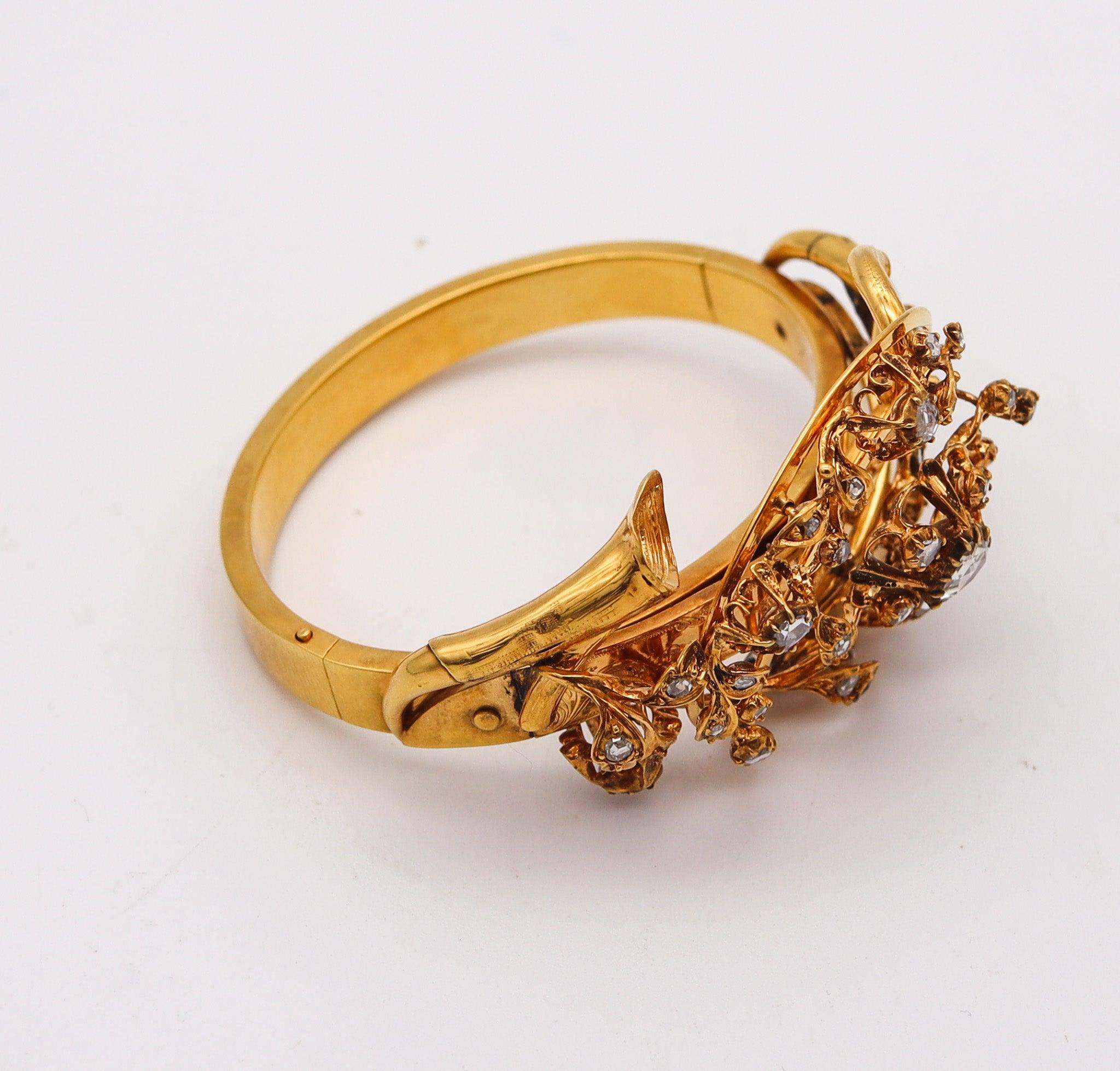TIFFANY & Co. 1880 Victorian Bracelet In 14Kt Yellow Gold With Rose Cut Diamonds For Sale 1