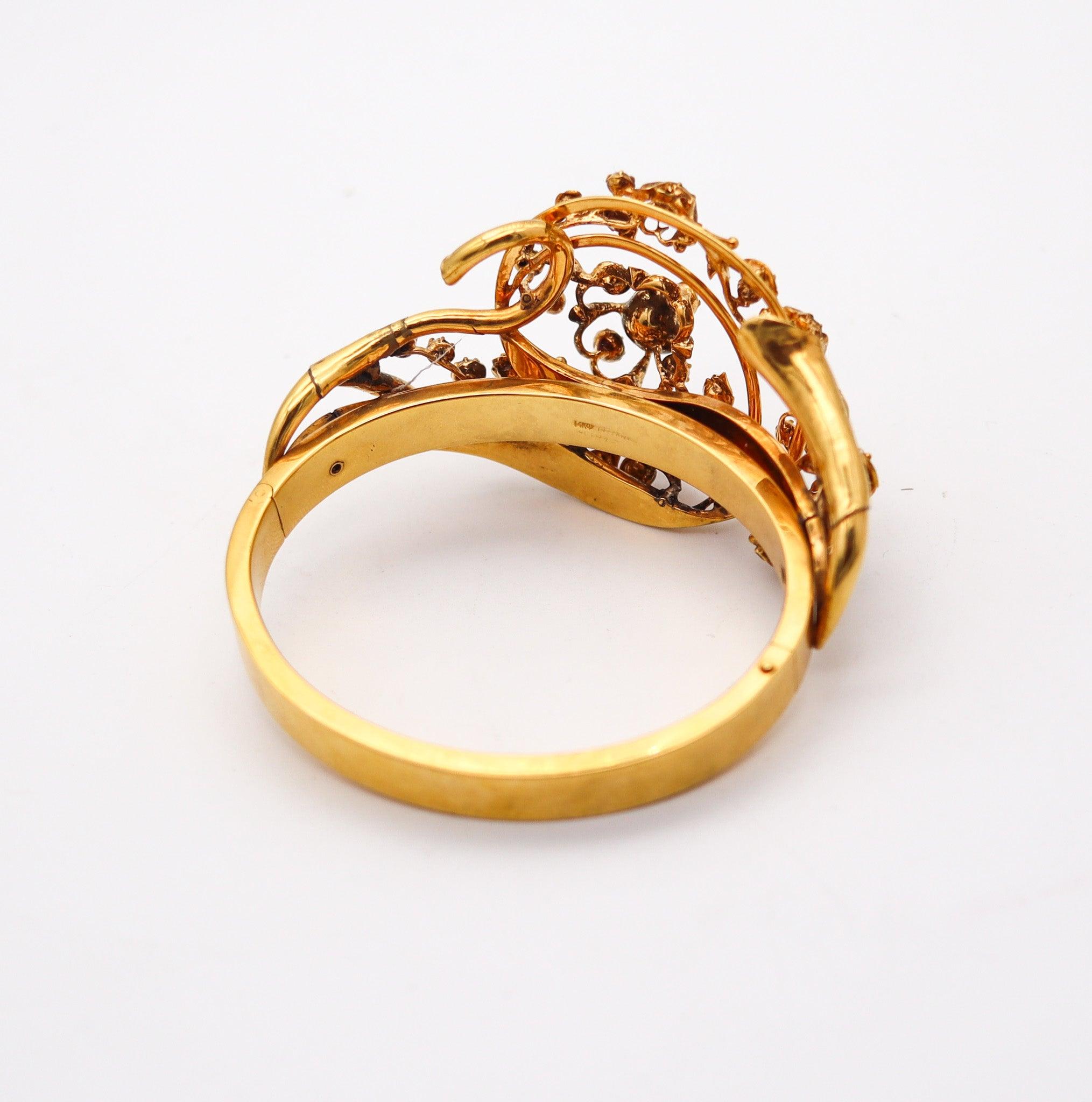 TIFFANY & Co. 1880 Victorian Bracelet In 14Kt Yellow Gold With Rose Cut Diamonds For Sale 2