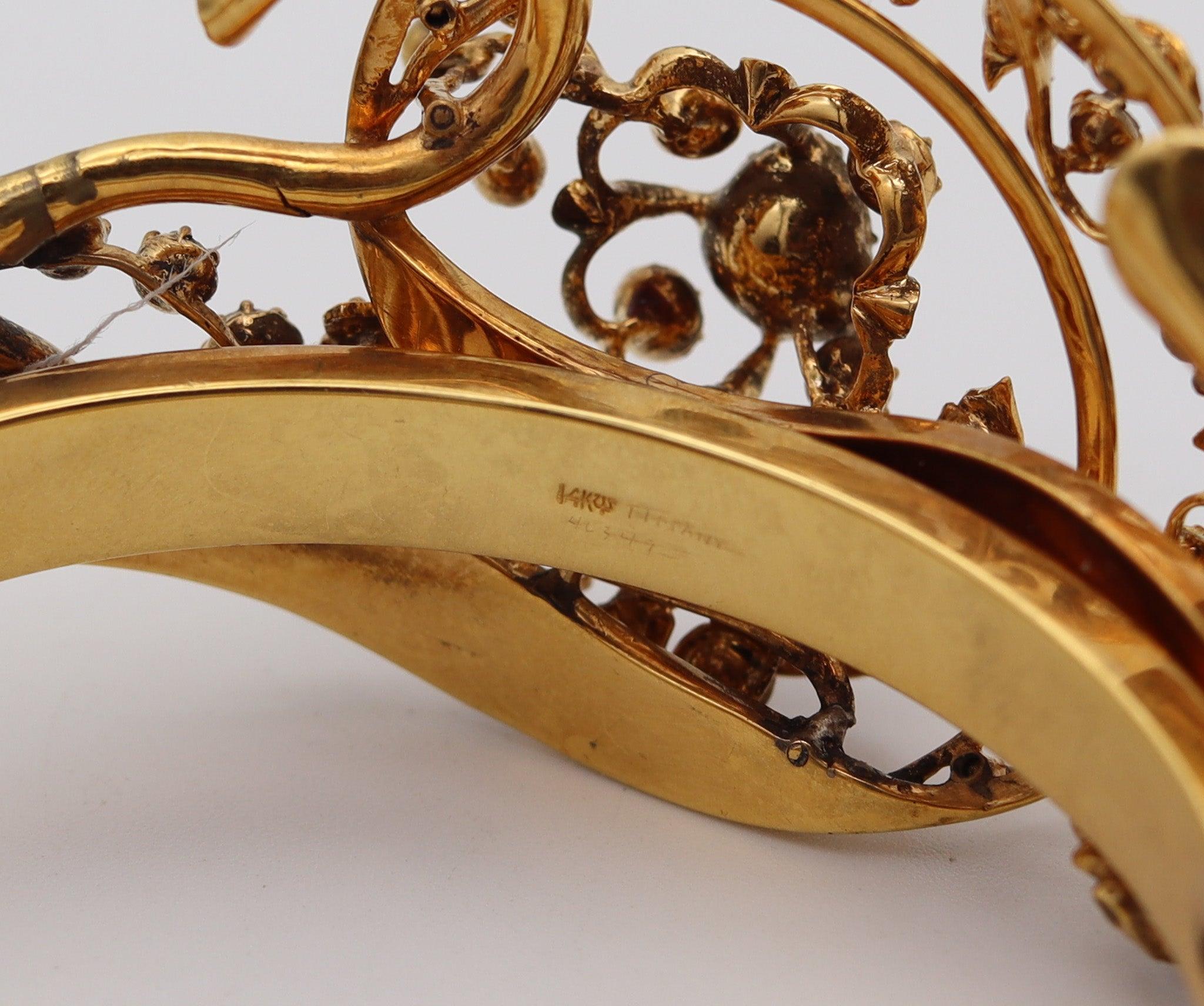 TIFFANY & Co. 1880 Victorian Bracelet In 14Kt Yellow Gold With Rose Cut Diamonds For Sale 3