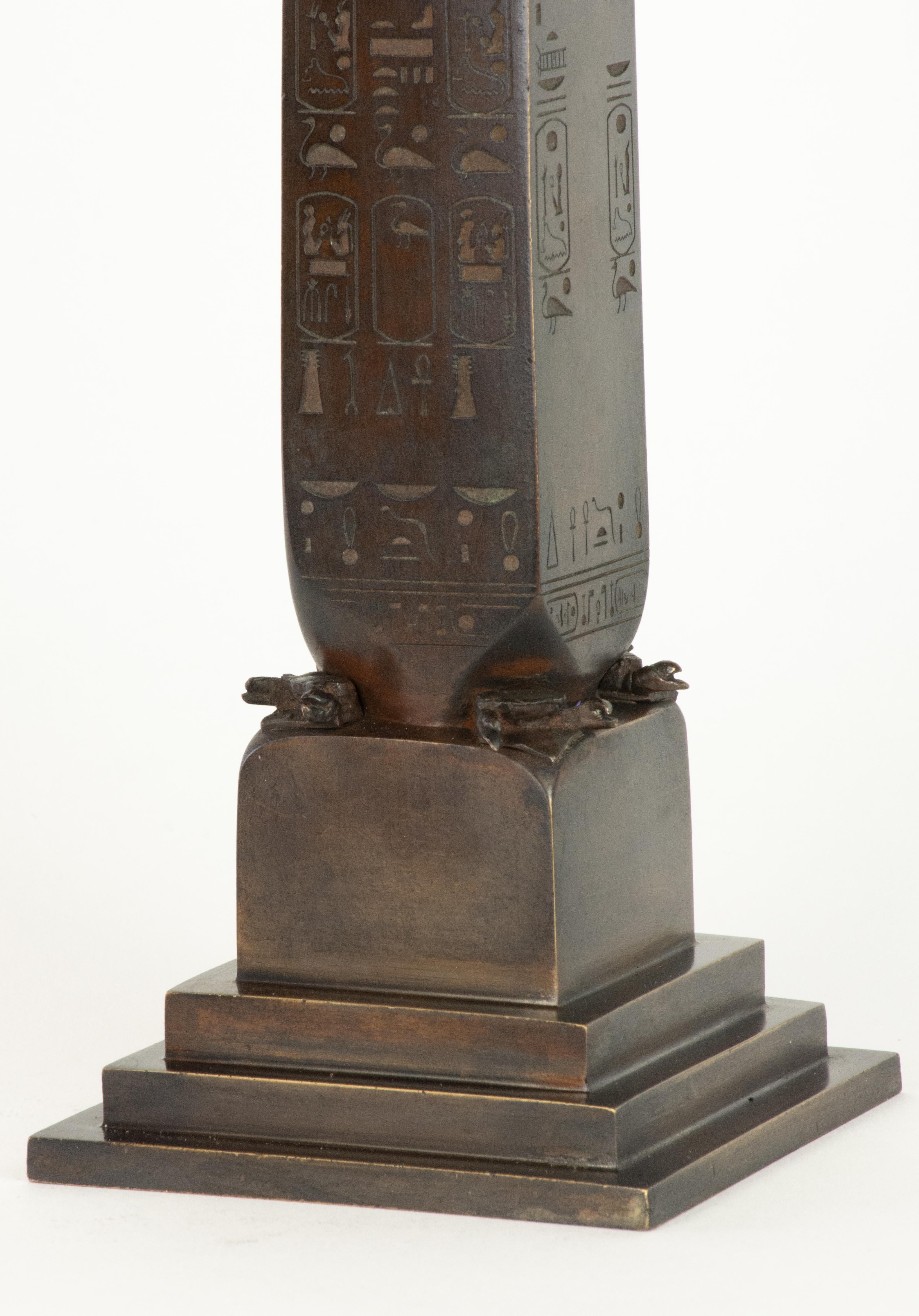 Tiffany & Co. 1881 Bronze Architectural Model of Cleopatra's Needle Obelisk, NY In Good Condition For Sale In Lafayette, CA