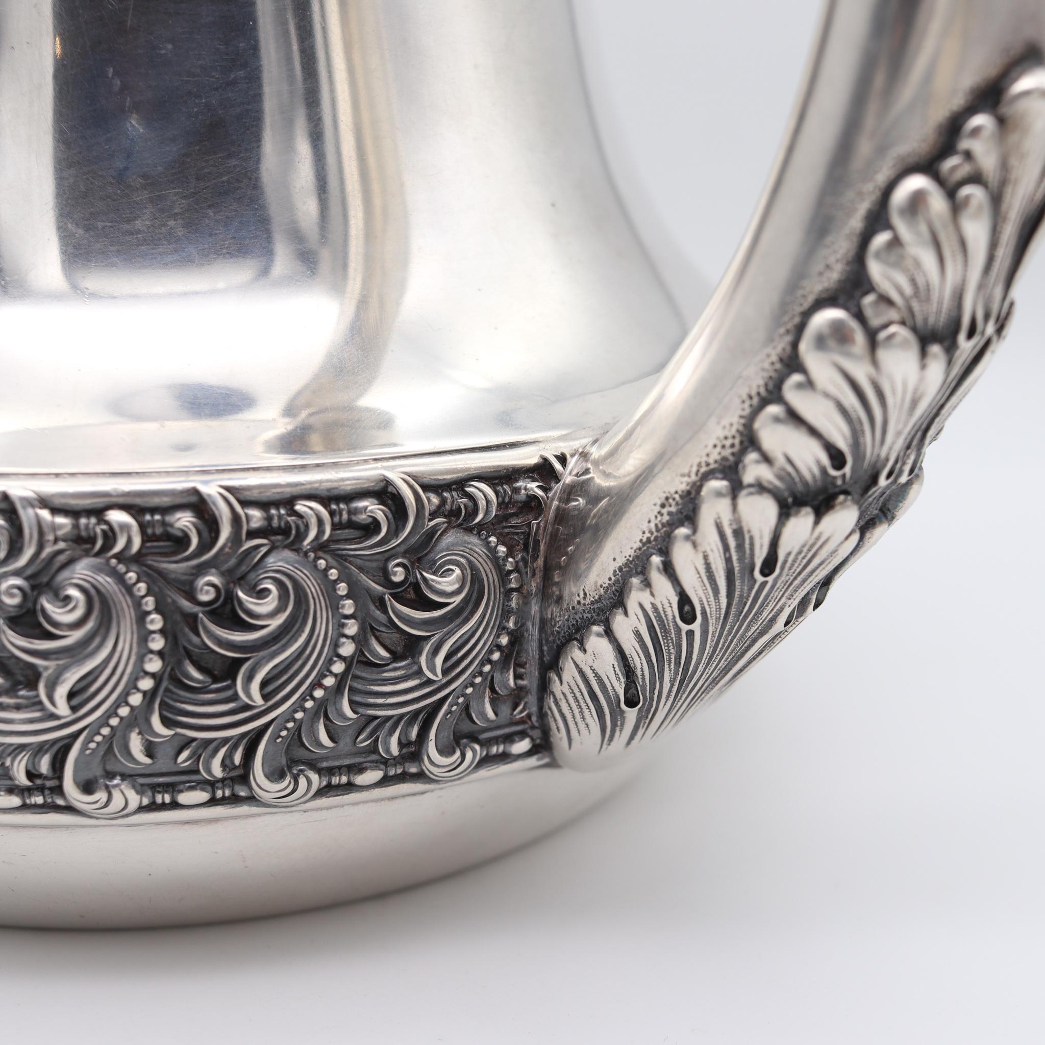 Tiffany & Co 1891 Charles L Tiffany Art Nouveau Water Pitcher in 925 Sterling  2