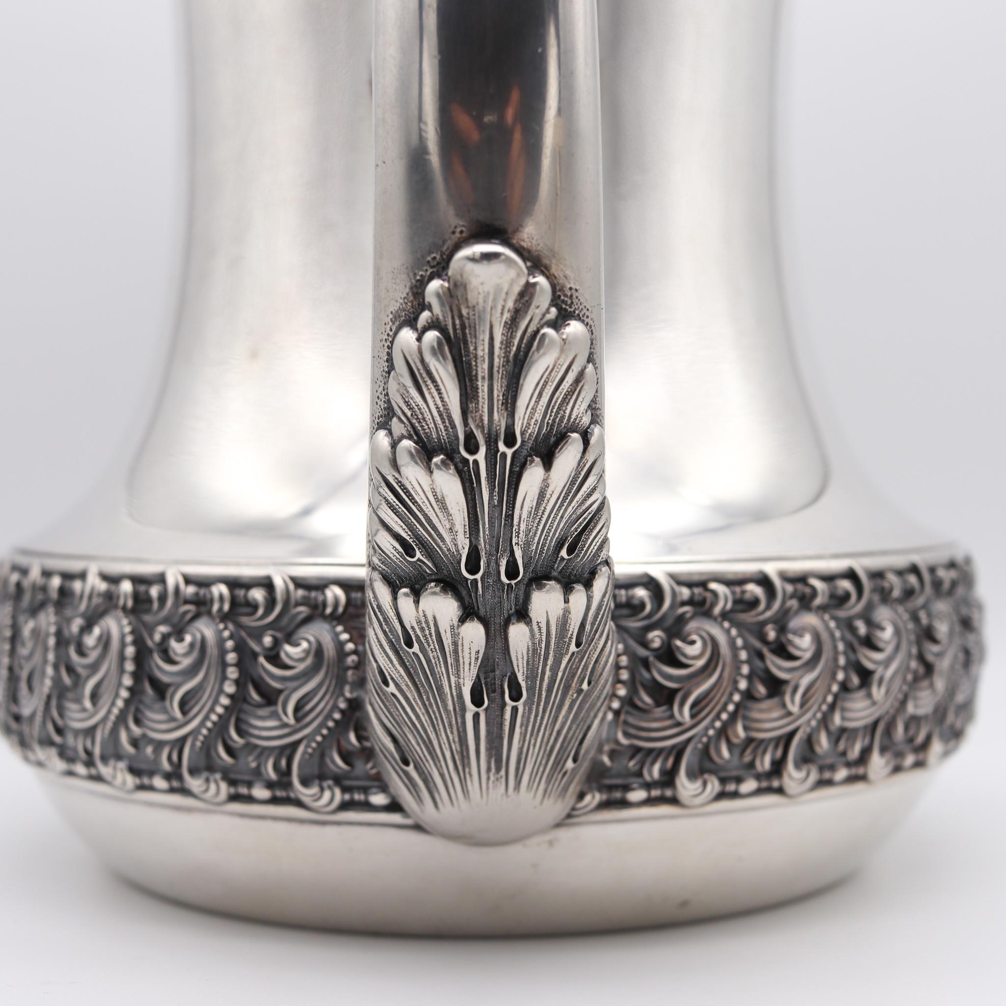 Tiffany & Co 1891 Charles L Tiffany Art Nouveau Water Pitcher in 925 Sterling  3
