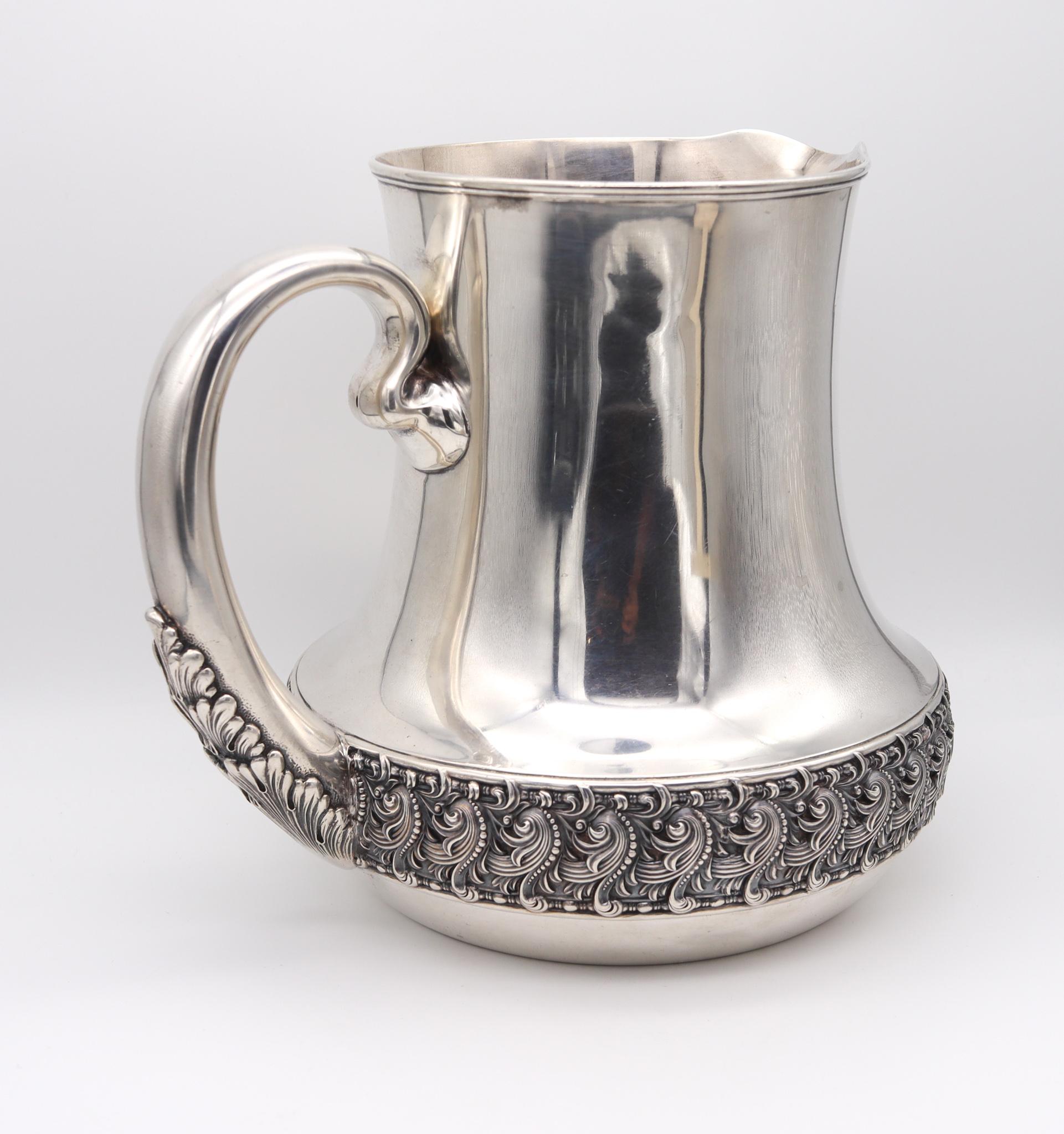 Tiffany & Co 1891 Charles L Tiffany Art Nouveau Water Pitcher in 925 Sterling  4