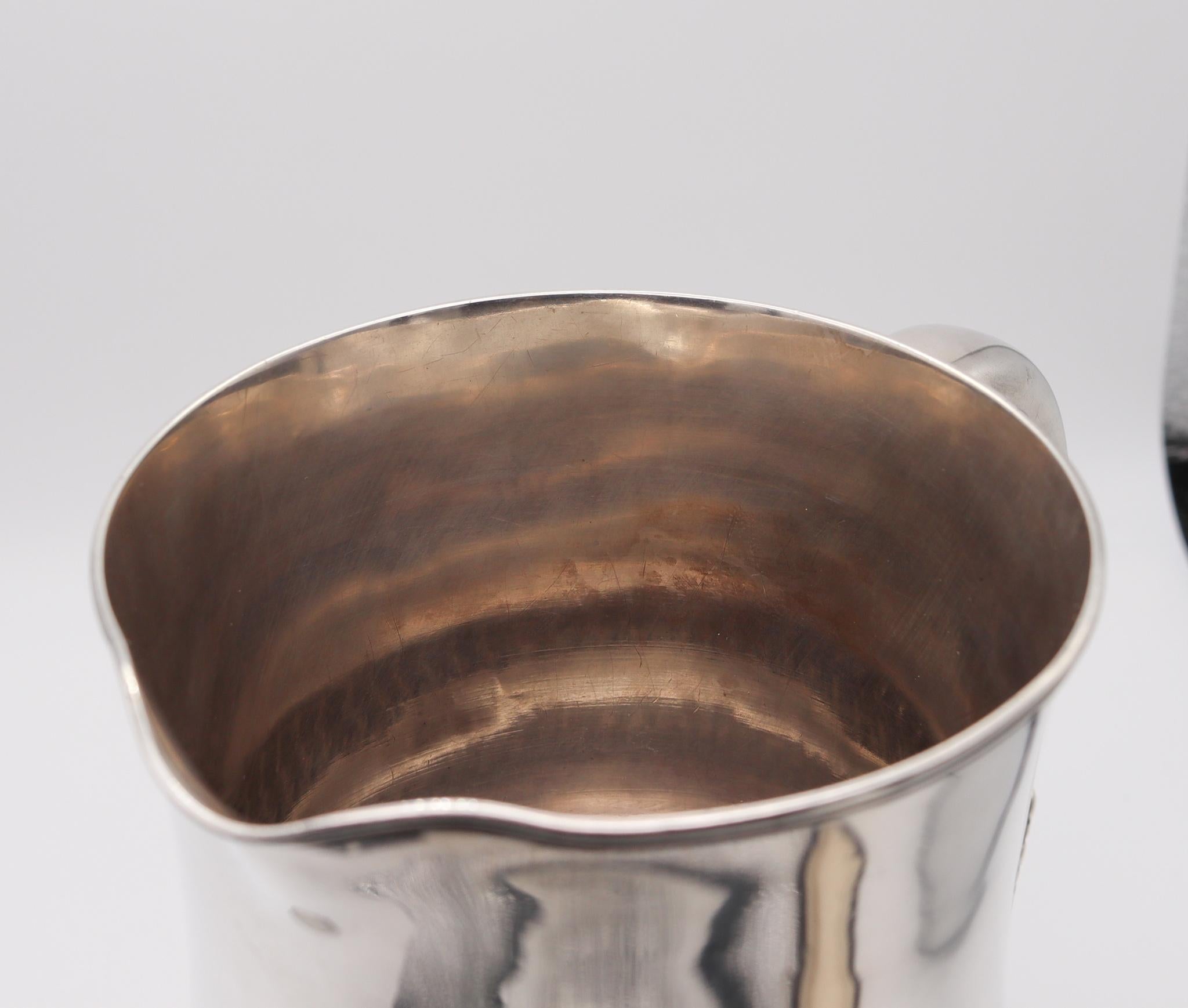 Tiffany & Co 1891 Charles L Tiffany Art Nouveau Water Pitcher in 925 Sterling In Excellent Condition In Miami, FL