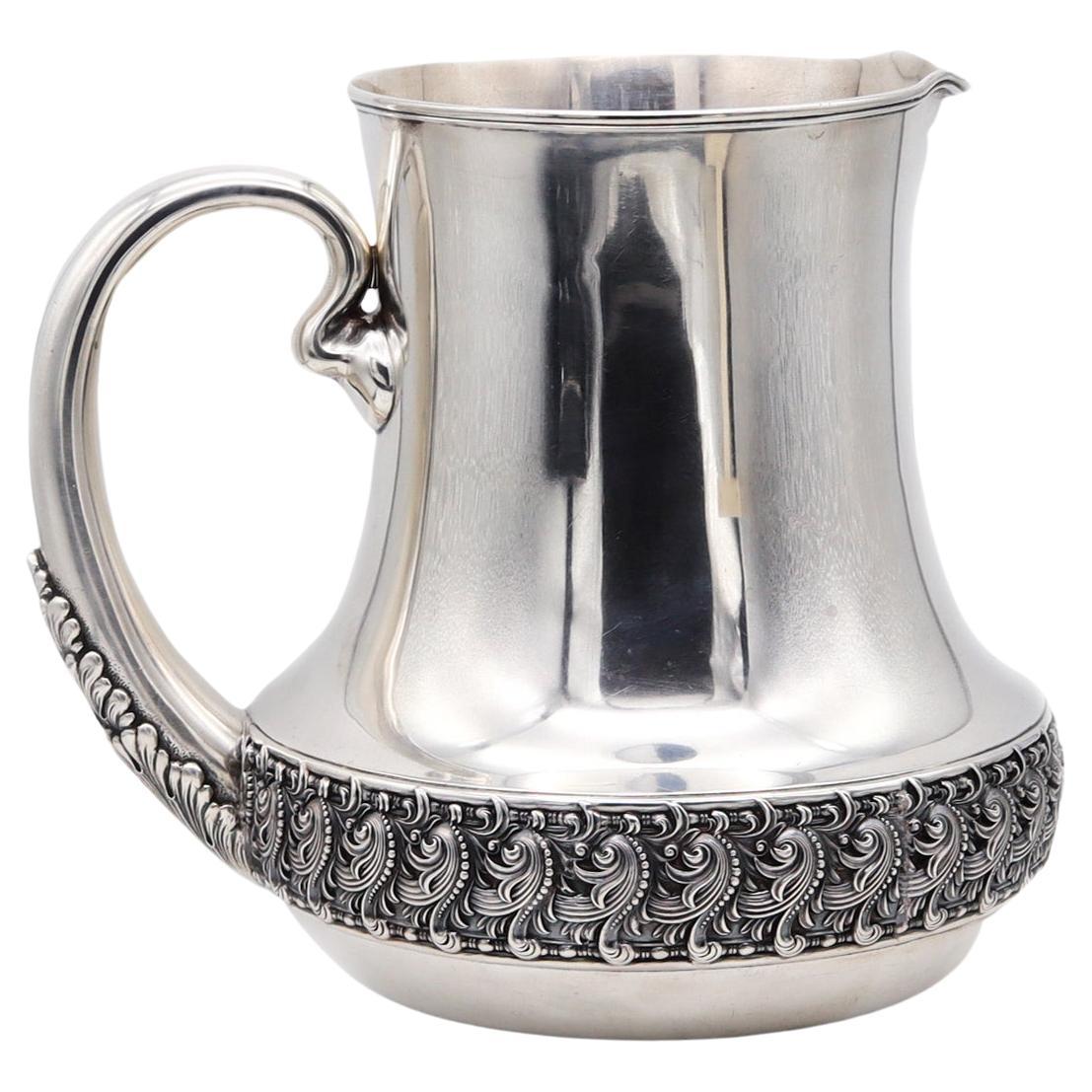 Tiffany & Co 1891 Charles L Tiffany Art Nouveau Water Pitcher in 925 Sterling 
