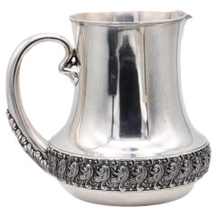 Tiffany & Co 1891 Charles L Tiffany Art Nouveau Water Pitcher in 925 Sterling 