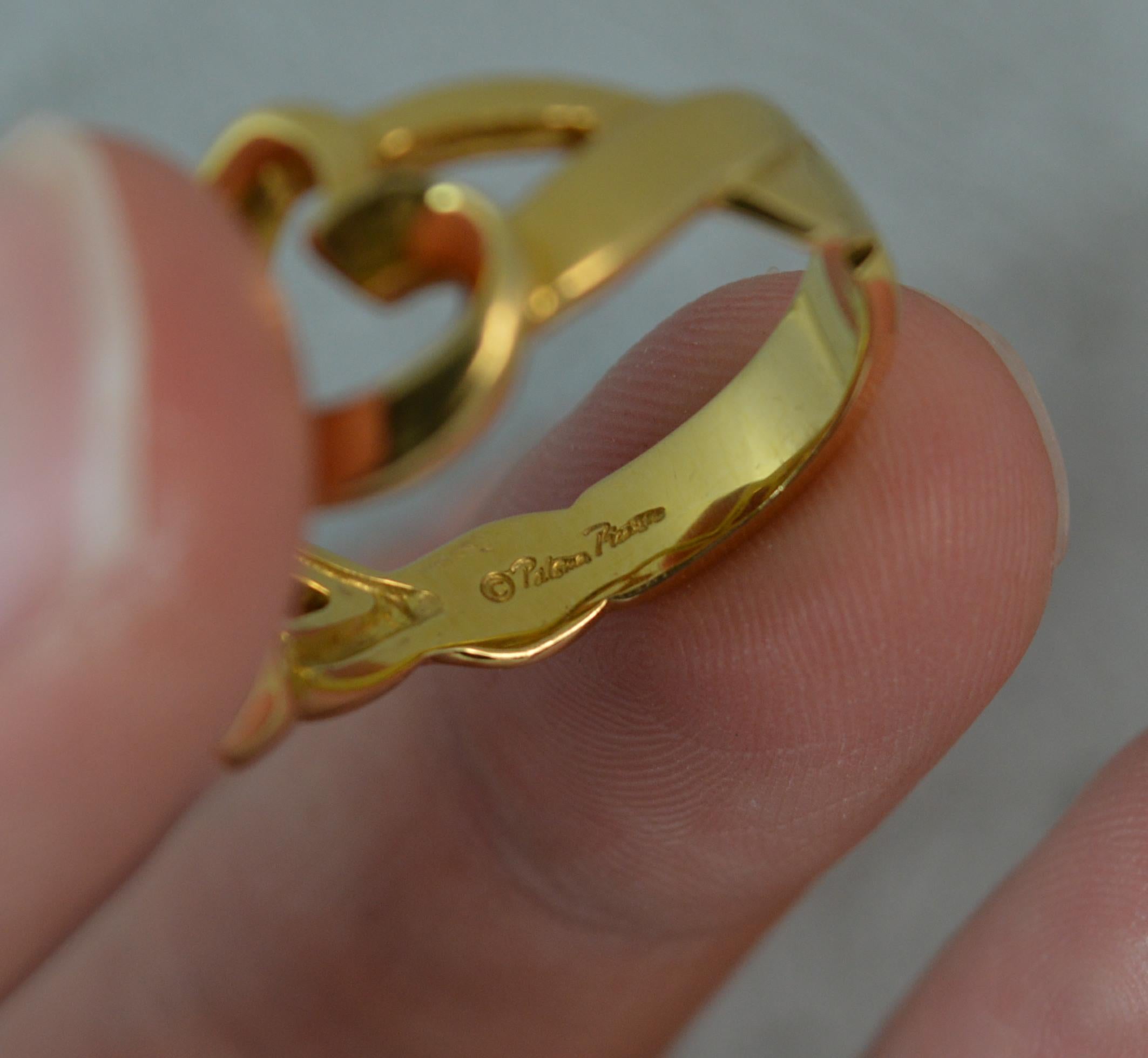 Tiffany & Co. 18 Carat Gold Paloma Picasso Double Heart Ring In Excellent Condition In St Helens, GB