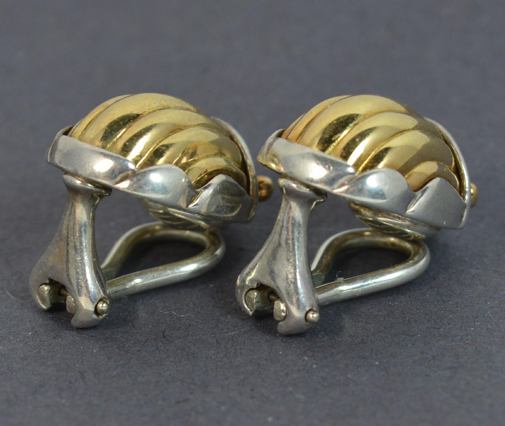 Women's Tiffany & Co. 18 Carat Gold Silver Clip on Earrings Scarab Beetle
