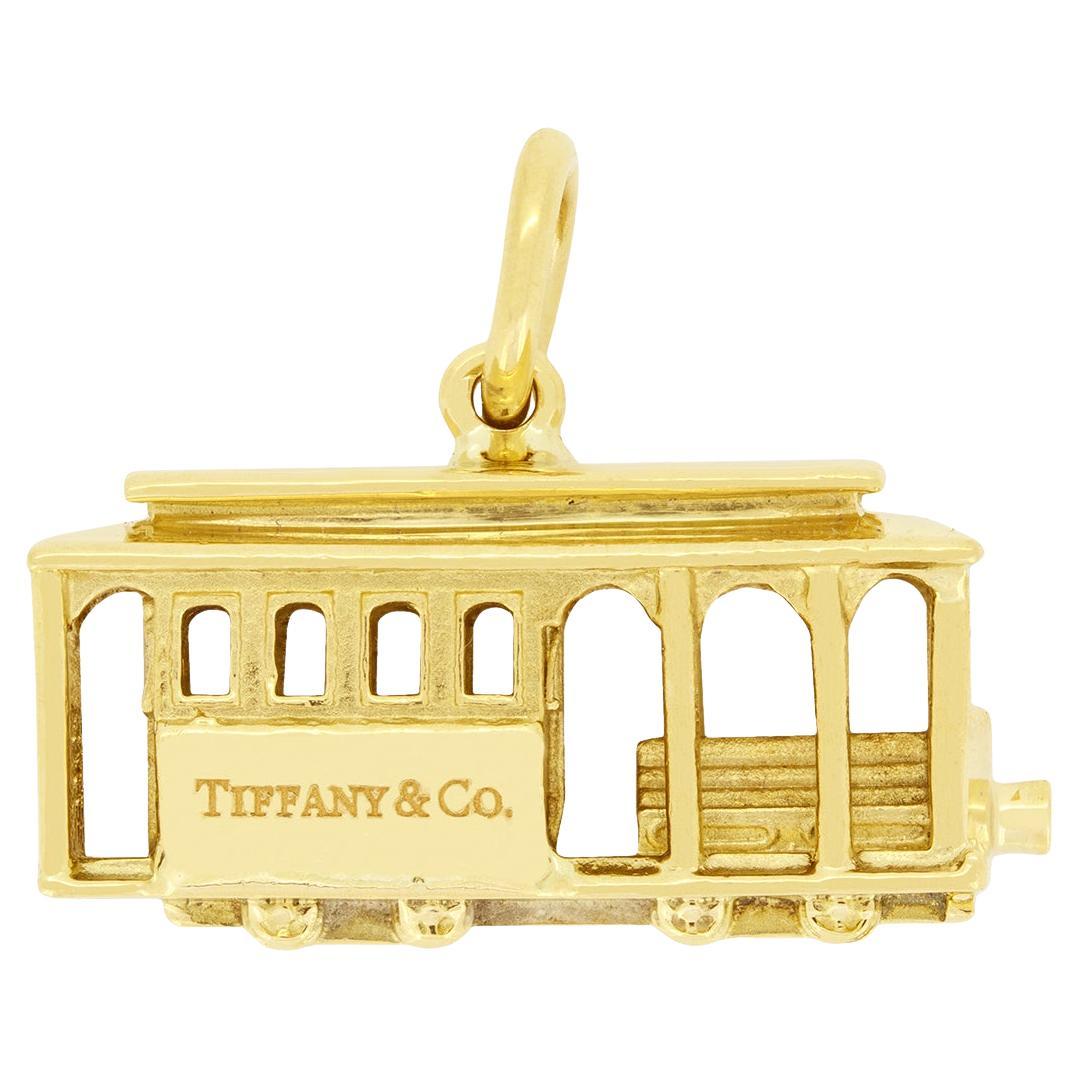 Tiffany & Co 18ct Gold Tram Charm For Sale