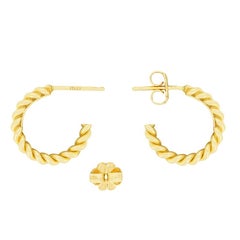 Tiffany & Co. 18ct Gold Twisted Hoop Earrings