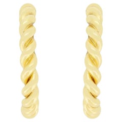 Tiffany & Co. 18ct Gold Twisted Hoop Earrings