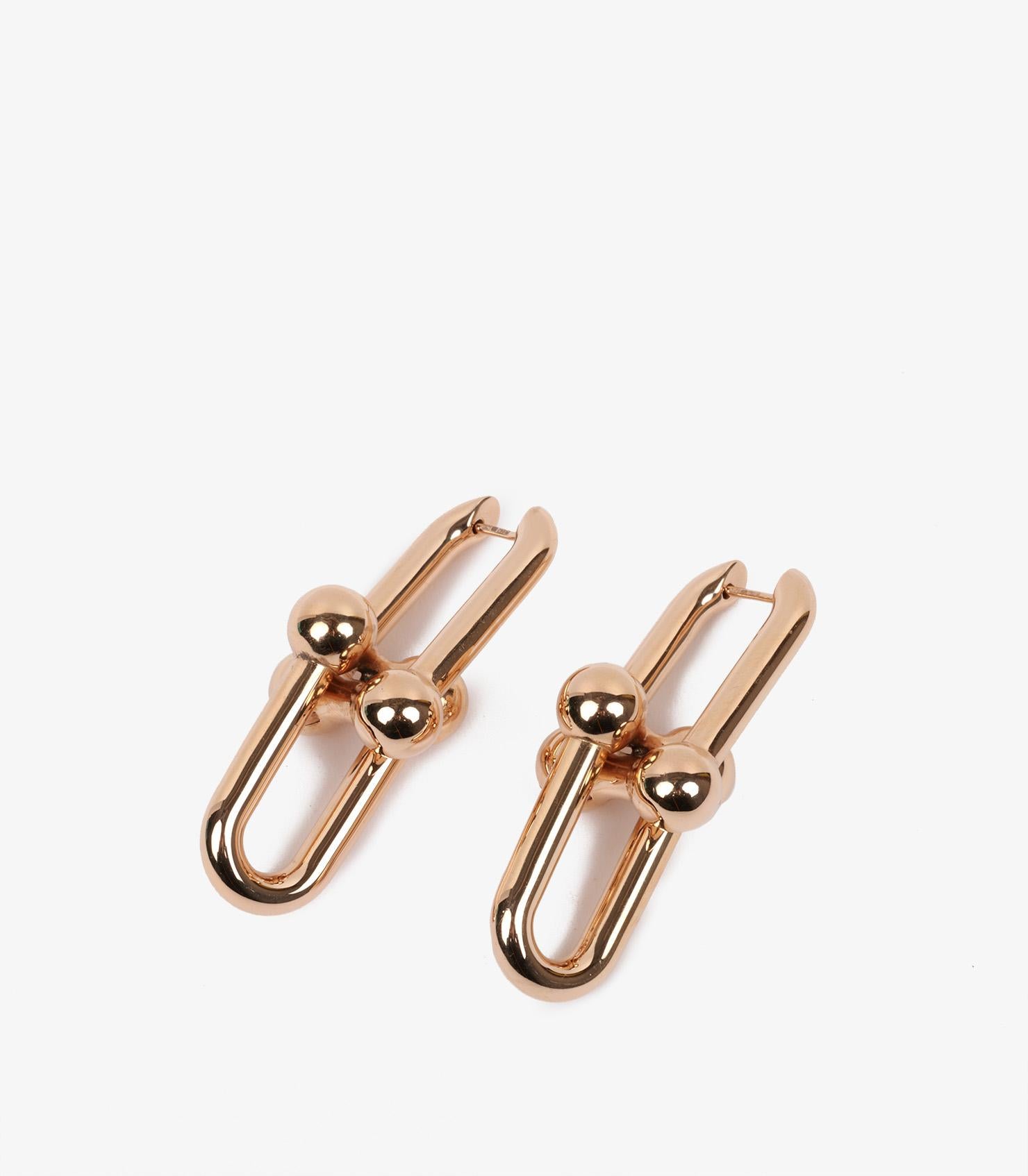 Tiffany & Co. 18ct Rose Gold Hardwear Extra Large Link Earrings In Excellent Condition For Sale In Bishop's Stortford, Hertfordshire