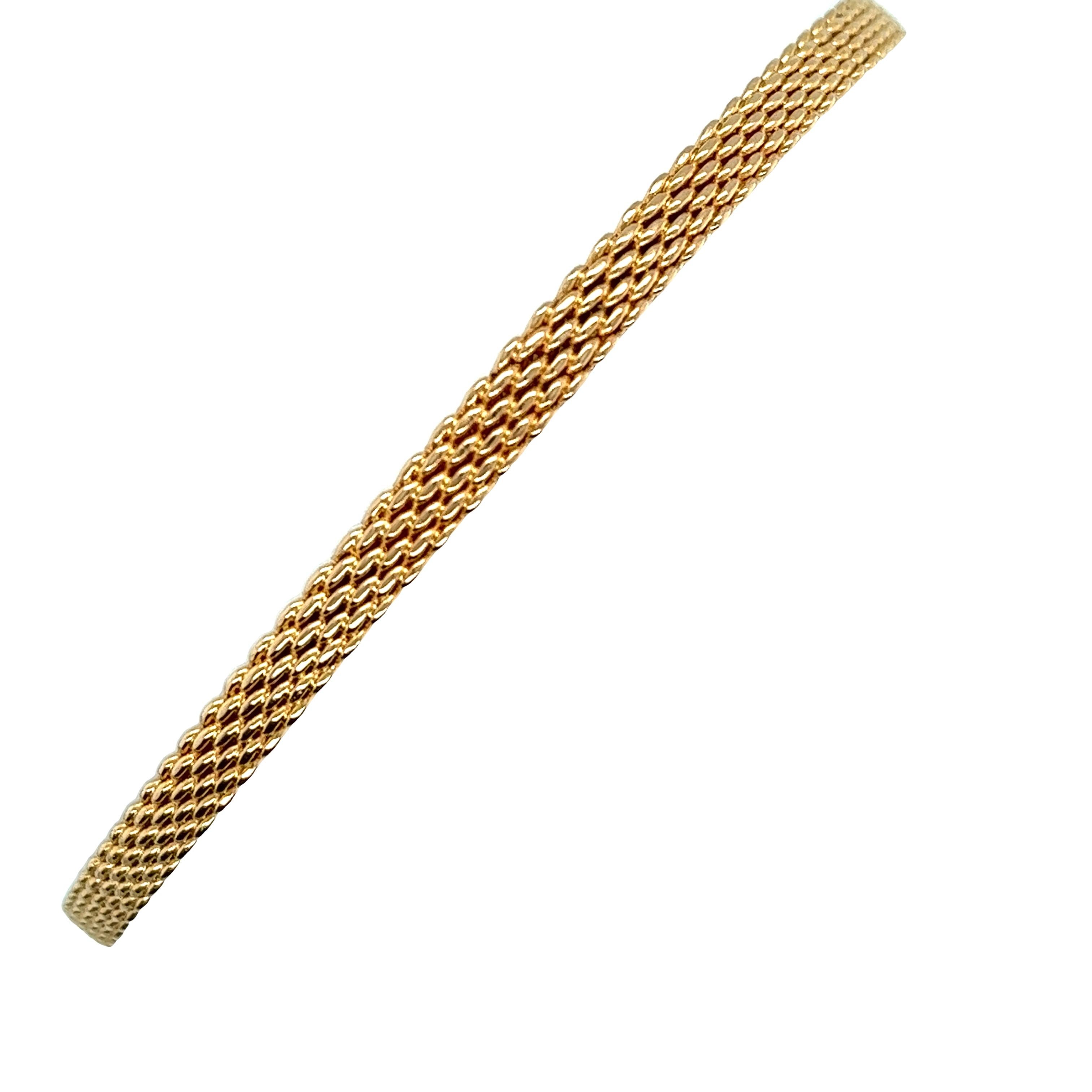 Tiffany & Co 18ct Rose Gold Somerset Mesh Bangle Bracelet For Sale 3
