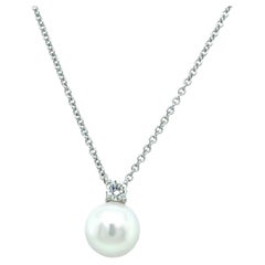 Tiffany & Co. Collar con Colgante de Diamantes y Perlas Akoya de Oro Blanco de 18 ct 2,63 g