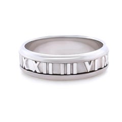 Tiffany & Co 18ct White Gold Atlas Ring 11g
