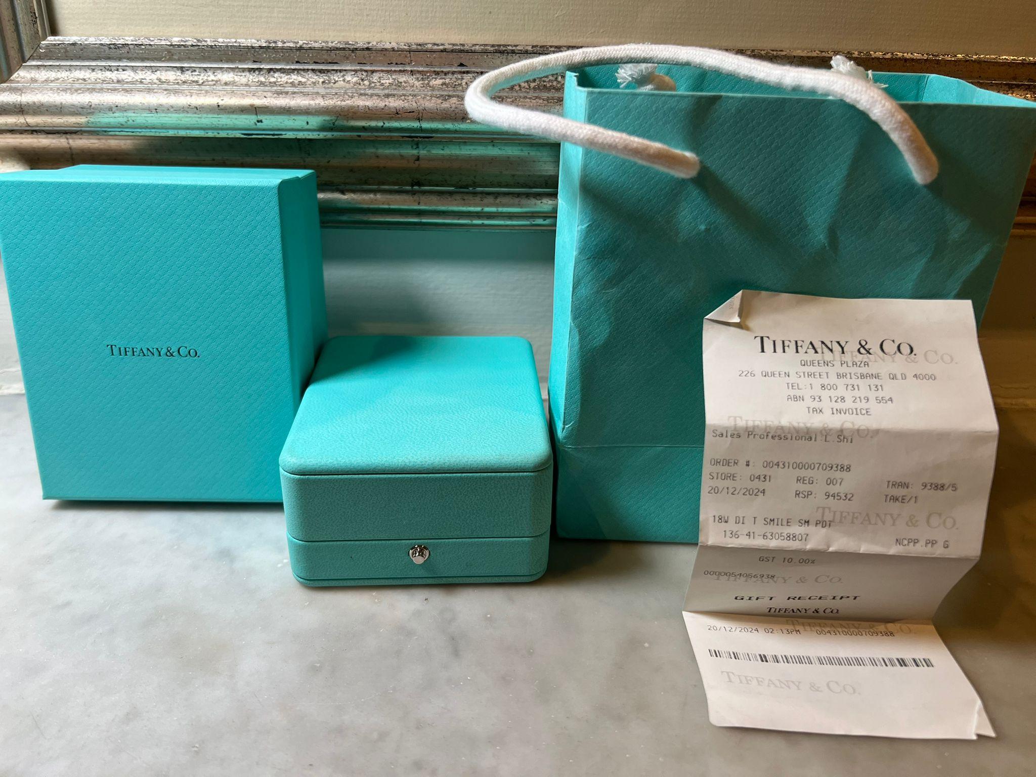Colgante de diamantes T Smile en oro blanco de 18 ct 0,10 ct 2,37 g Tiffany & Co. en venta 2
