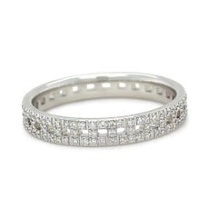 Tiffany & Co. 18ct White Gold T True Narrow Pavé Diamond Ring 0.23ct 3.73g