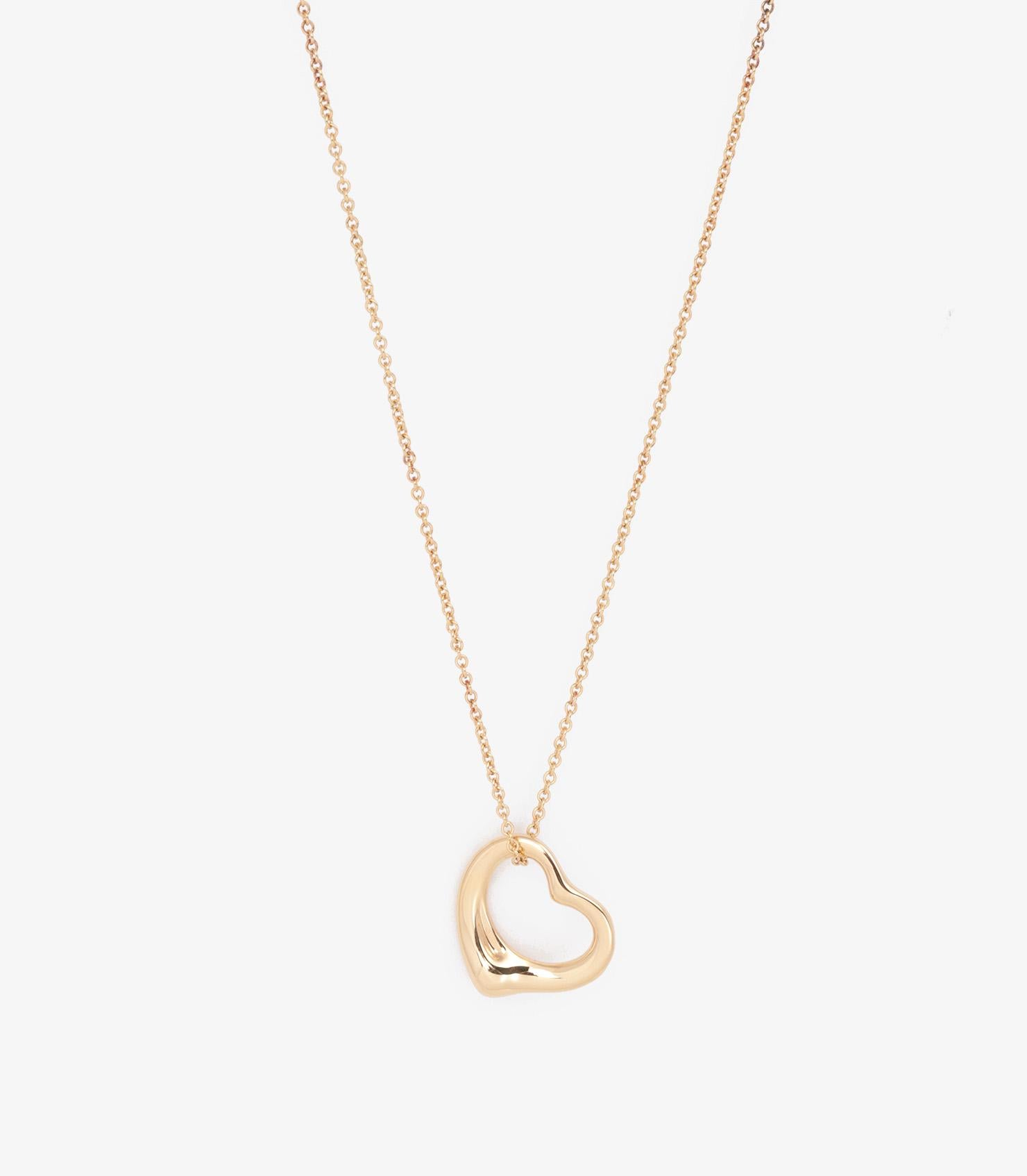 Tiffany & Co. 18 Karat Gelbgold 16 mm Elsa Peretti Offener Herz-Anhänger mit offenem Herz

Marke - Tiffany & Co.
Modell- Offener Herz-Anhänger
Produkttyp- Anhänger
MATERIAL(e)- 18ct Gelbgold

Kettenlänge- 41cm
Anhänger Länge- 1.5cm
Anhänger Breite-