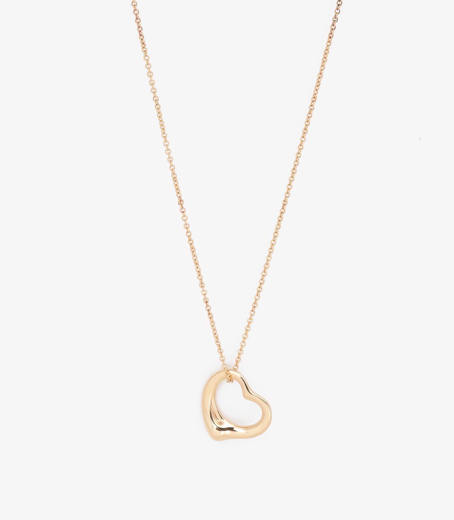 Tiffany & Co. 18ct Yellow Gold 16mm Elsa Peretti Open Heart Pendant

Brand- Tiffany & Co.
Model- Open Heart Pendant
Product Type- Pendant
Material(s)- 18ct Yellow Gold

Chain Length- 41cm
Pendant Length- 1.5cm
Pendant Width- 1.6cm
Total Weight-