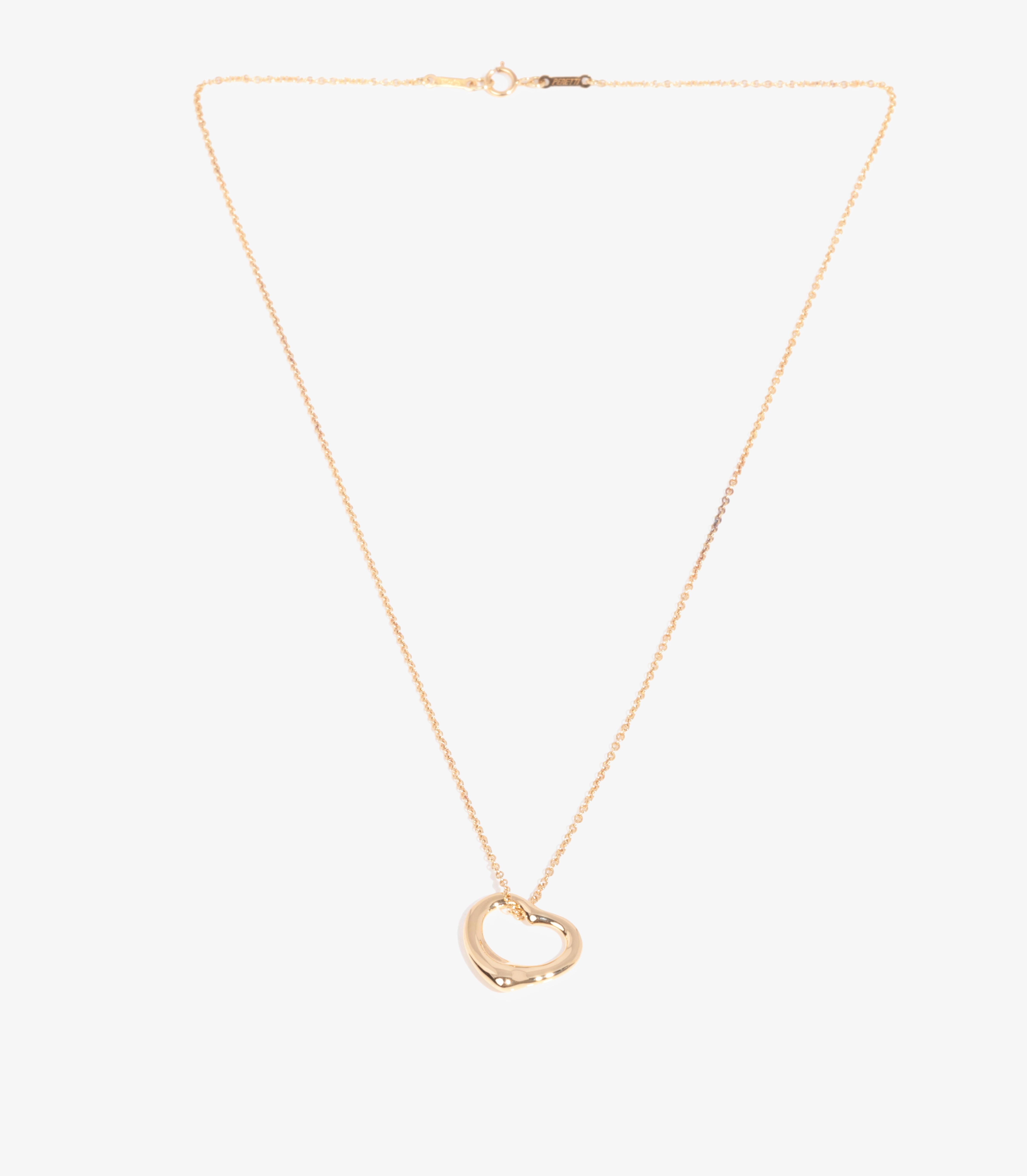 Tiffany & Co. Pendentif Elsa Peretti en or jaune 18 carats avec cœur ouvert de 16 mm Pour femmes en vente