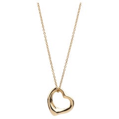 Tiffany & Co. Pendentif Elsa Peretti en or jaune 18 carats avec cœur ouvert de 16 mm