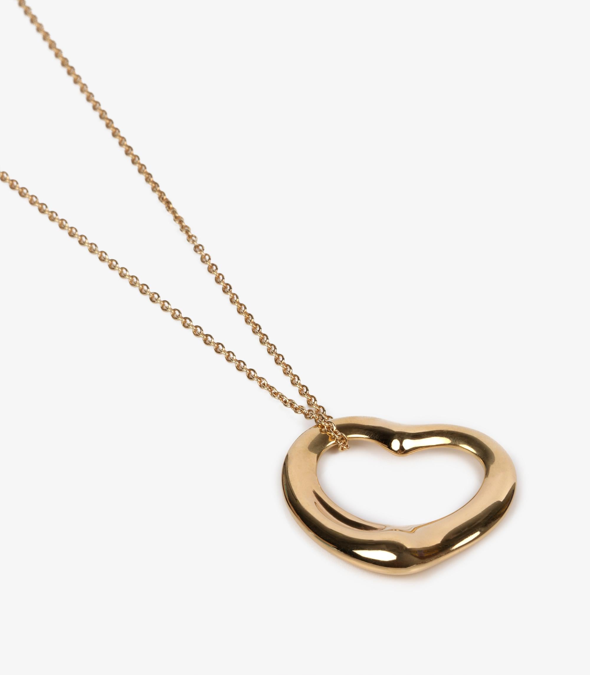 Tiffany & Co. 18ct Yellow Gold 22mm Elsa Peretti Open Heart Pendant

Product Details
Xupes Ref: J1522
Brand: Tiffany & Co.
Model: Open Heart 22mm Pendant
Type: Necklace
RRP: £2,375
Accompanied By: Tiffany & Co. Box
Material(s): 18ct Yellow