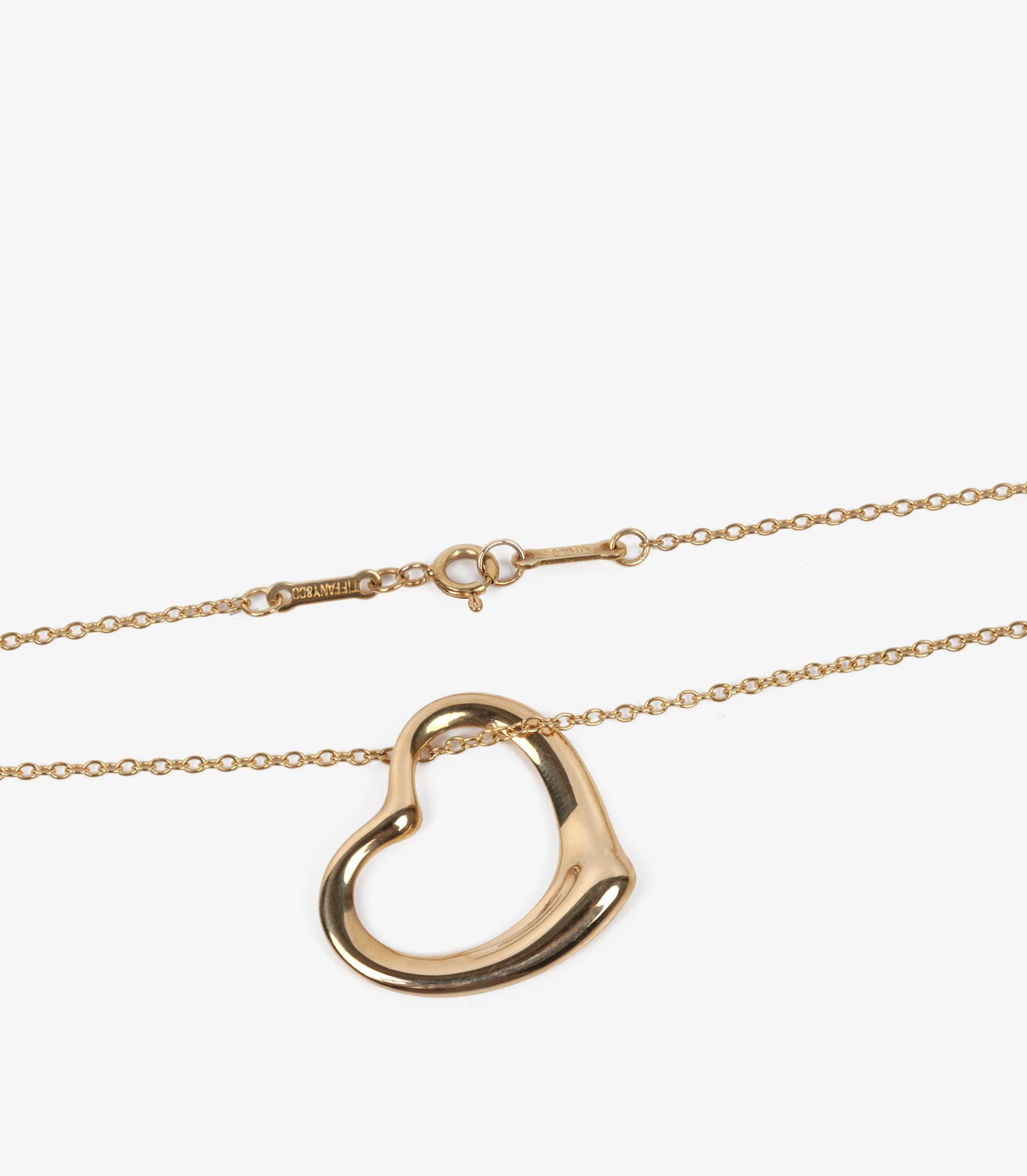 Tiffany & Co. 18ct Yellow Gold 22mm Elsa Peretti Open Heart Pendant In Excellent Condition For Sale In Bishop's Stortford, Hertfordshire