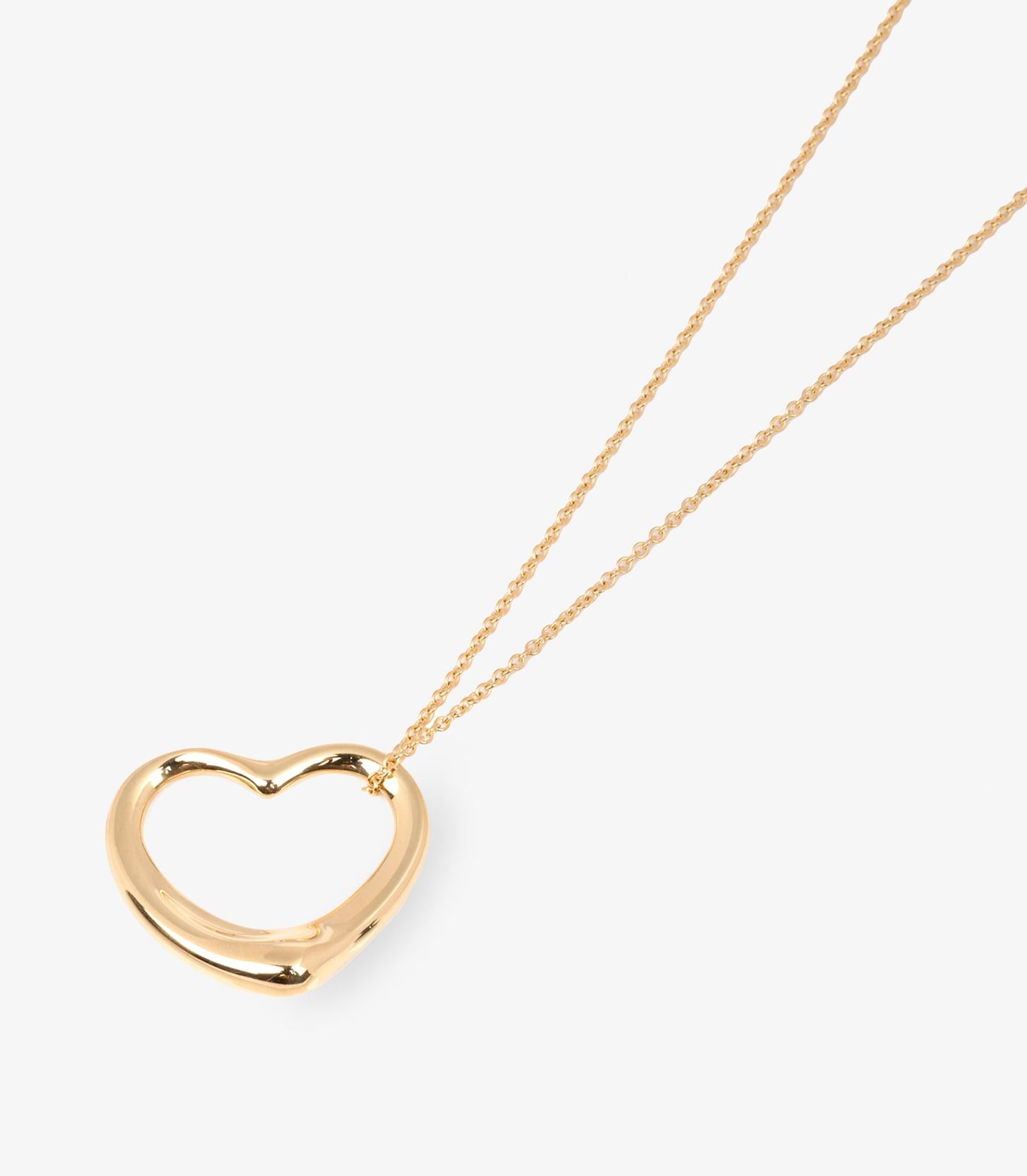 Tiffany & Co. 18ct Yellow Gold 22mm Elsa Peretti for Tiffany & Co. Open Heart Anhänger im Zustand „Hervorragend“ im Angebot in Bishop's Stortford, Hertfordshire