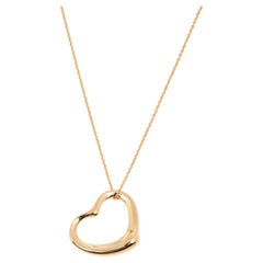 Tiffany & Co. 18 Carat Yellow Gold Elsa Peretti Open Heart Pendant