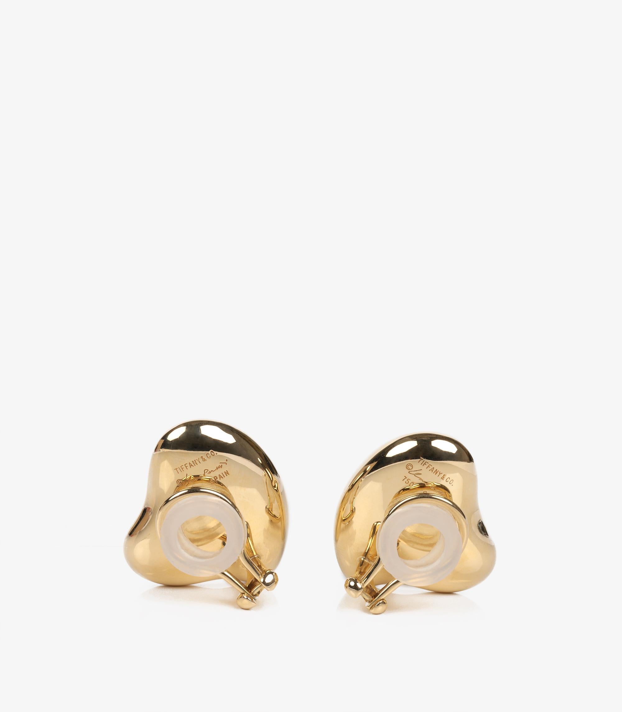 Tiffany & Co. - Boucles d'oreilles à clip en or jaune 18ct, 25 mm, cœur plein Excellent état - En vente à Bishop's Stortford, Hertfordshire
