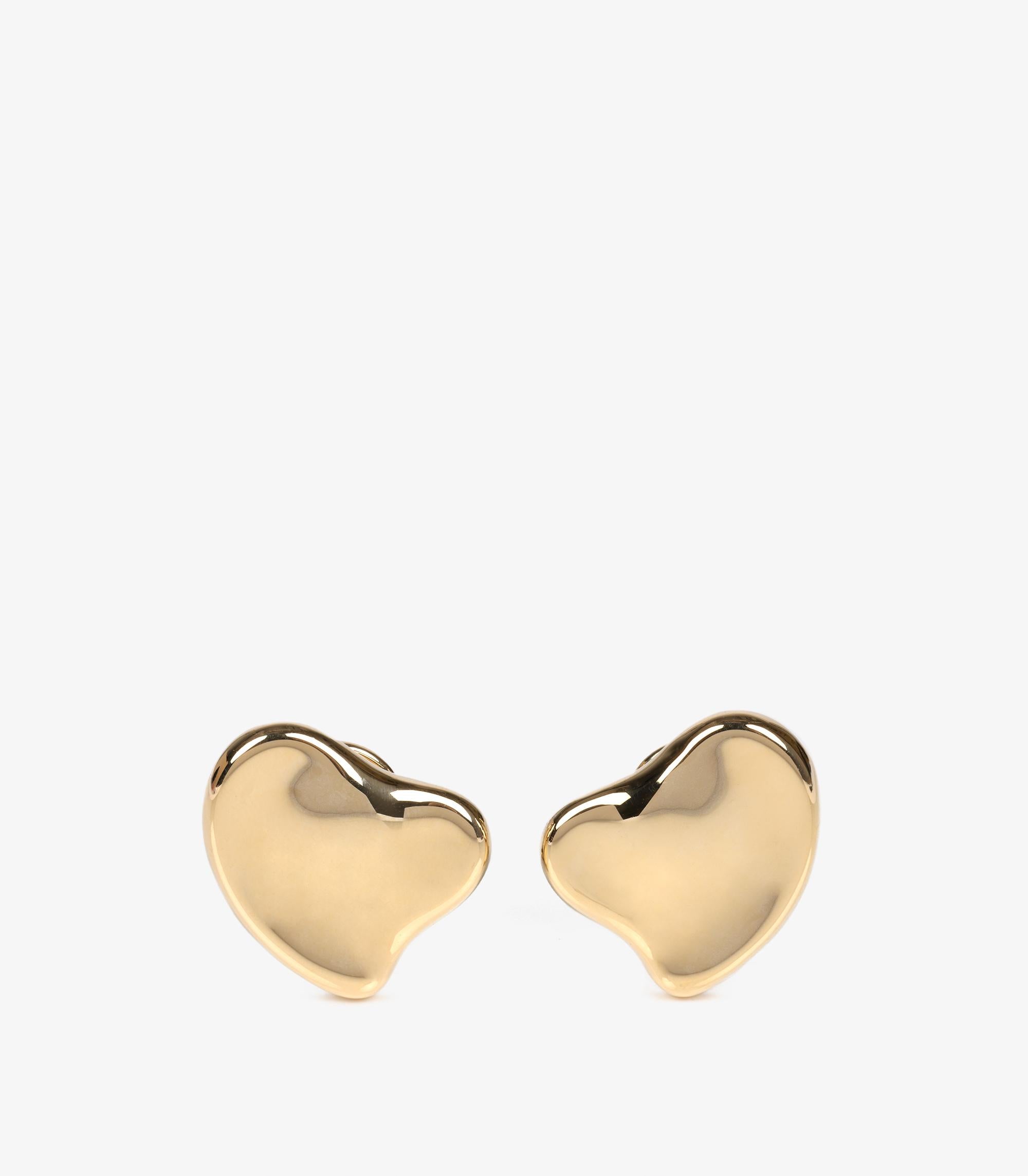 Tiffany & Co. - Boucles d'oreilles à clip en or jaune 18ct, 25 mm, cœur plein Unisexe en vente