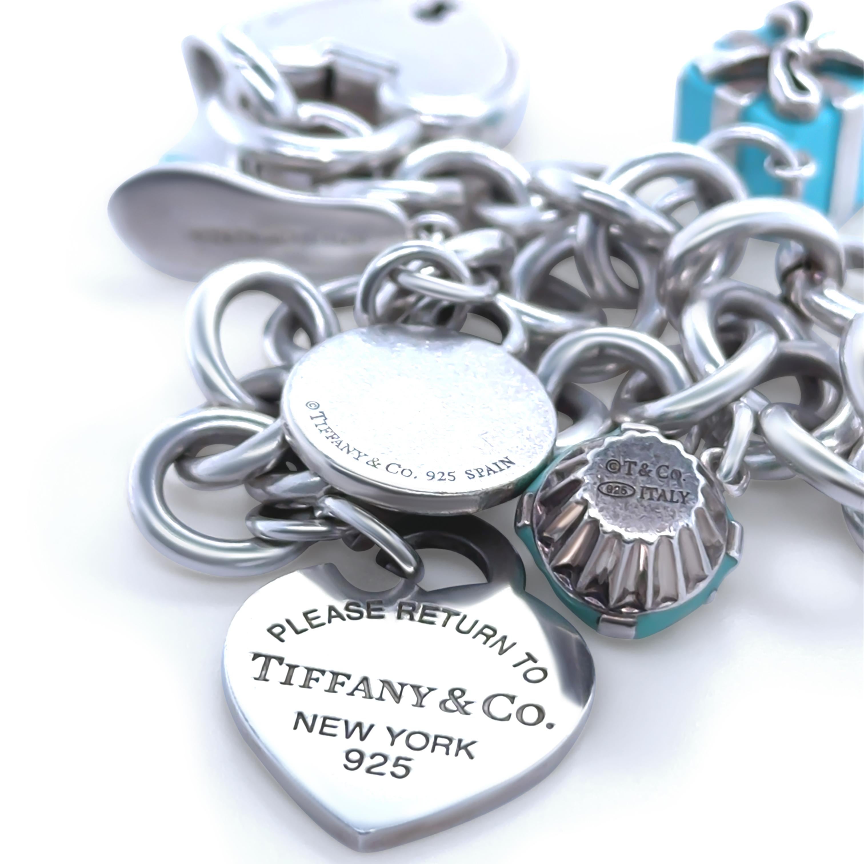 Women's Tiffany & Co 18ct Yellow Gold and Sterling Silver Charm Bracelet 78.7g
