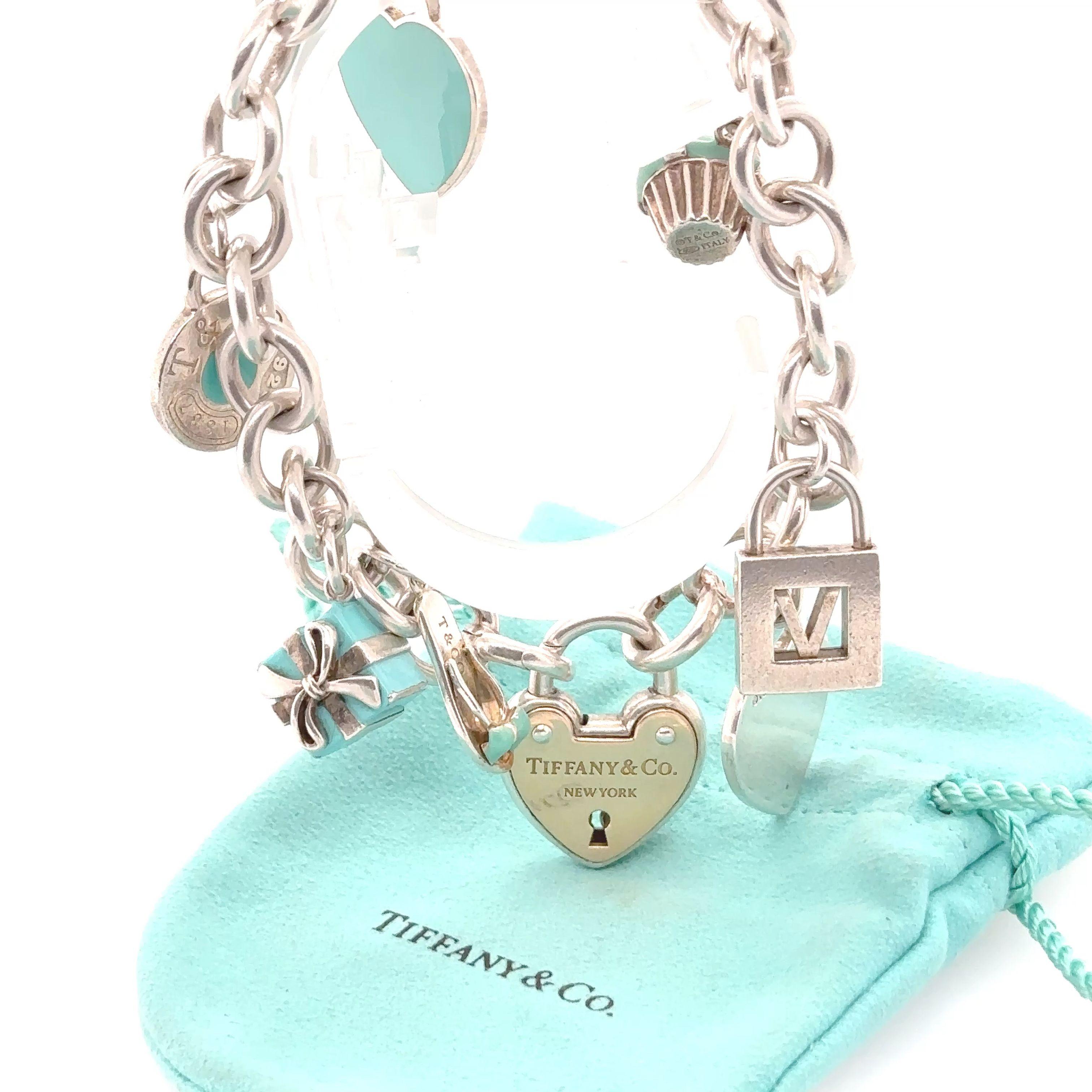 Tiffany & Co 18ct Yellow Gold and Sterling Silver Charm Bracelet 78.7g 3