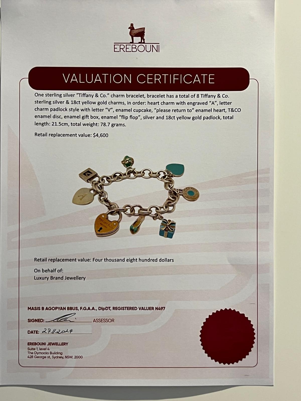Tiffany & Co 18ct Yellow Gold and Sterling Silver Charm Bracelet 78.7g 4