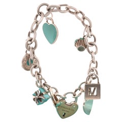 Tiffany & Co 18ct Yellow Gold and Sterling Silver Charm Bracelet 78.7g