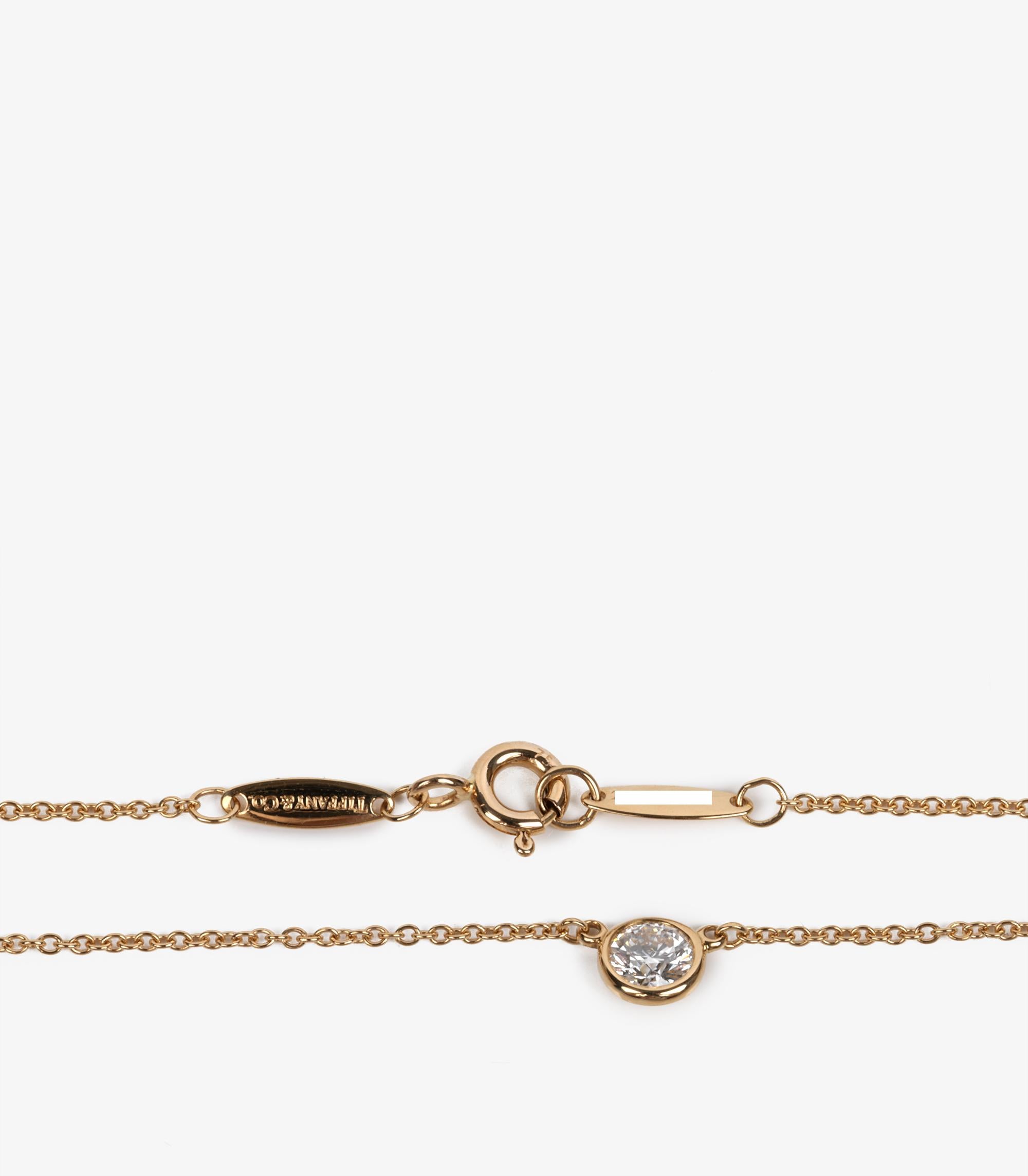 Round Cut Tiffany & Co. 18ct Yellow Gold Diamond by the Yard Pendant For Sale