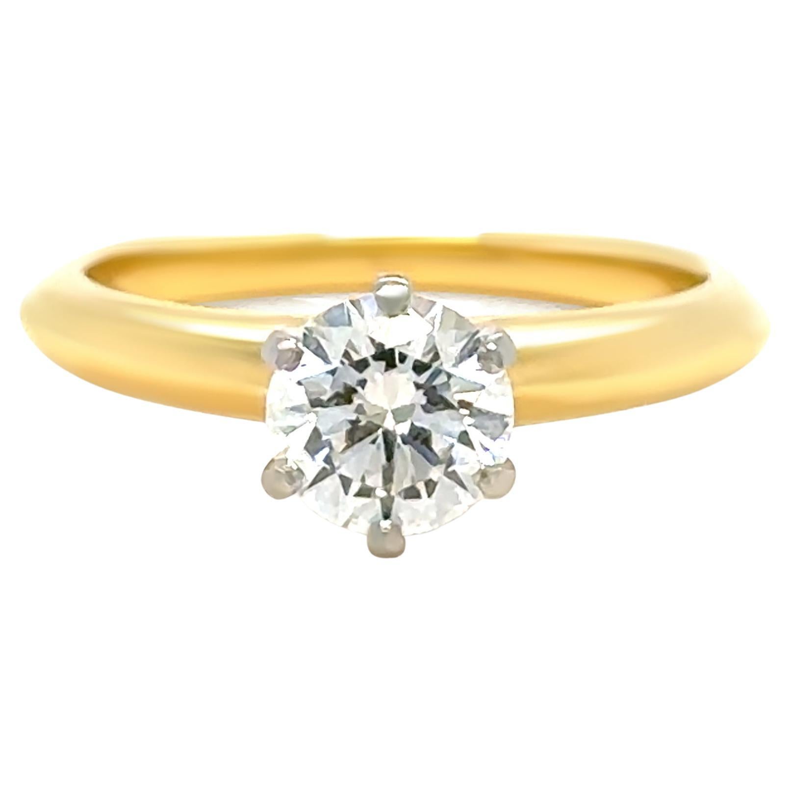 Tiffany
Co. 18ct Yellow Gold Diamond Engagement Ring 0.78ct 3.7g