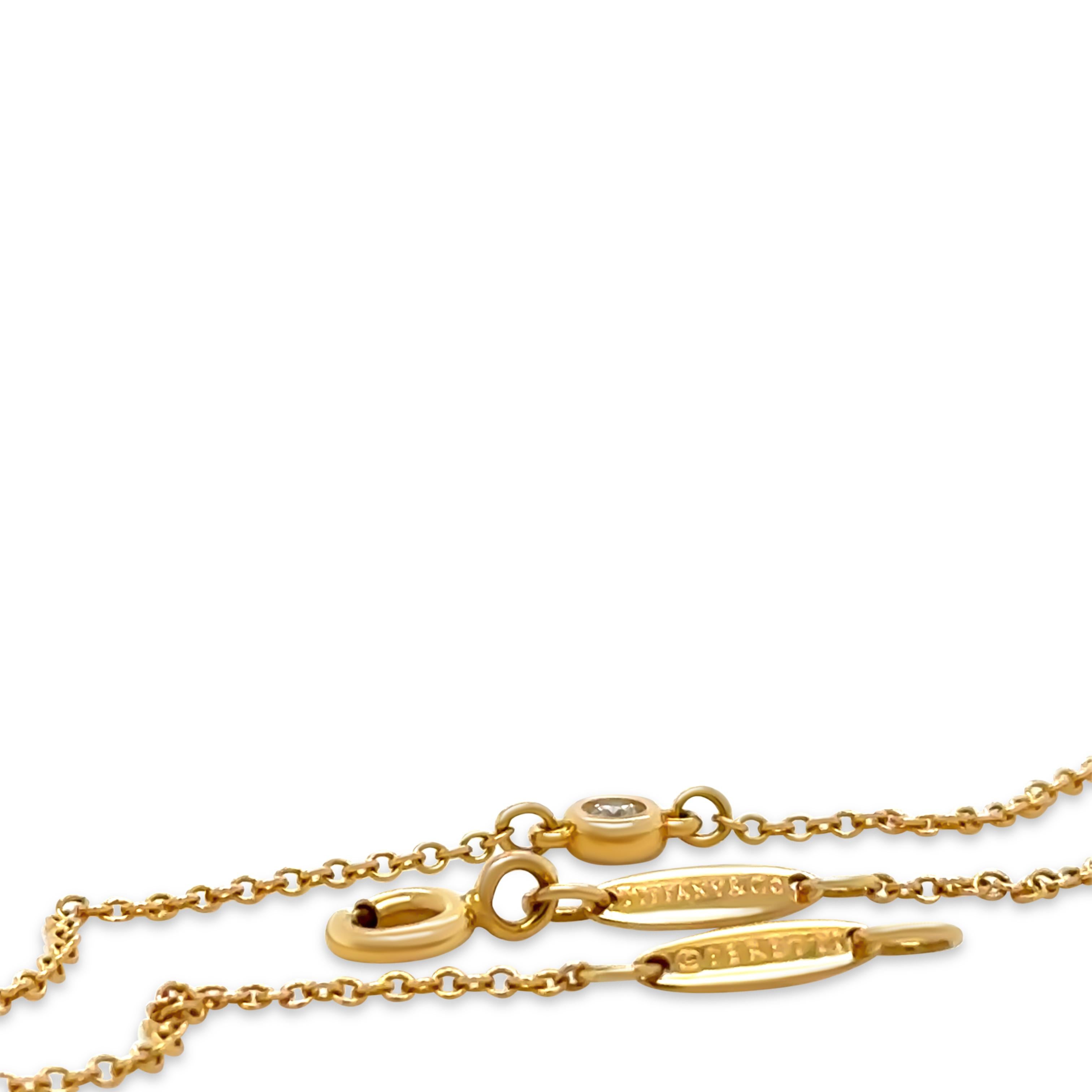 Round Cut Tiffany & Co. 18ct Yellow Gold Diamonds by the Yard Bracelet 0.03ct 1.16g For Sale