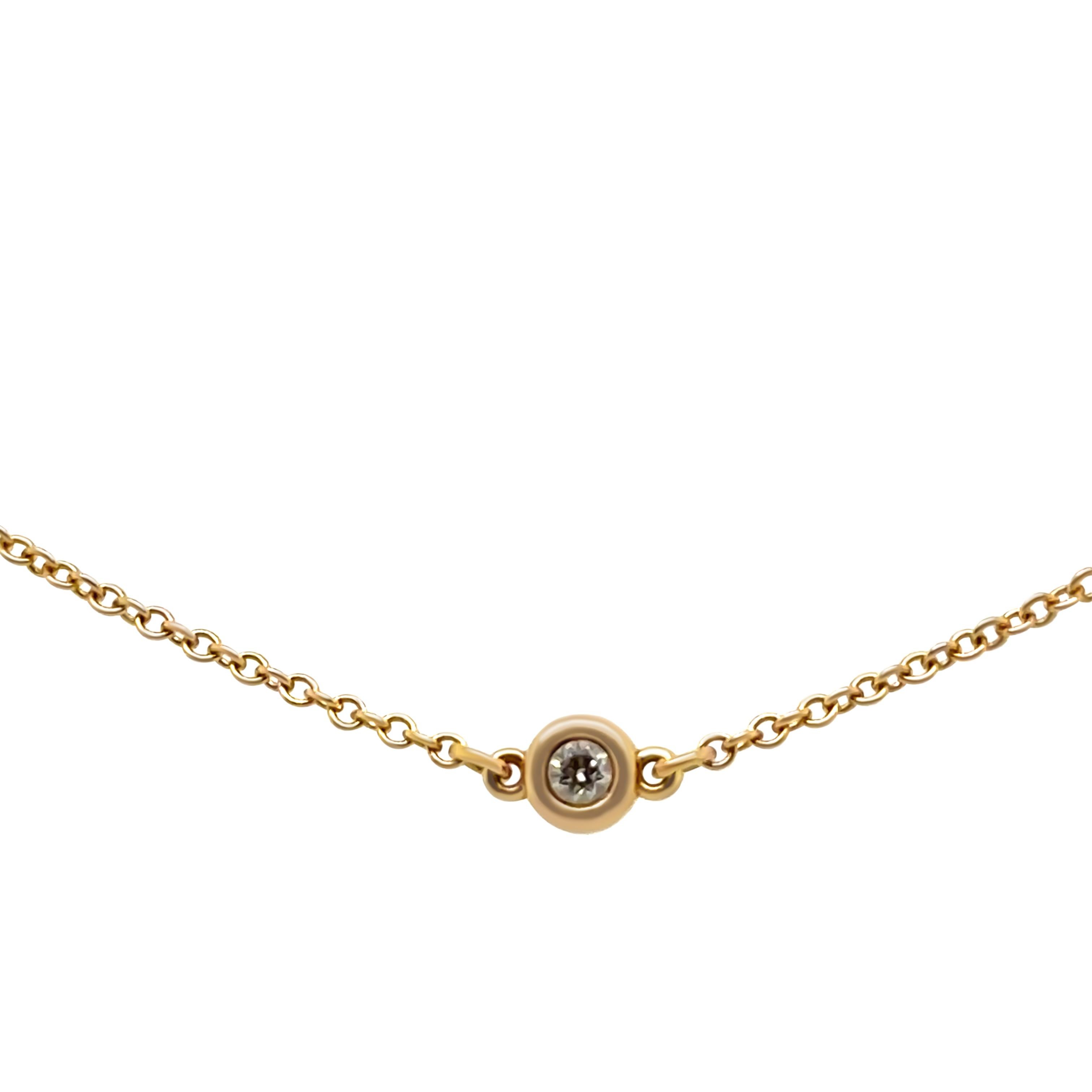 Tiffany & Co. 18ct Yellow Gold Diamonds by the Yard Bracelet 0.03ct 1.16g In Excellent Condition For Sale In SYDNEY, NSW