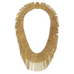 Tiffany & Co 18ct Yellow Gold Double Layer Fringe Necklace circa 1970s Italian