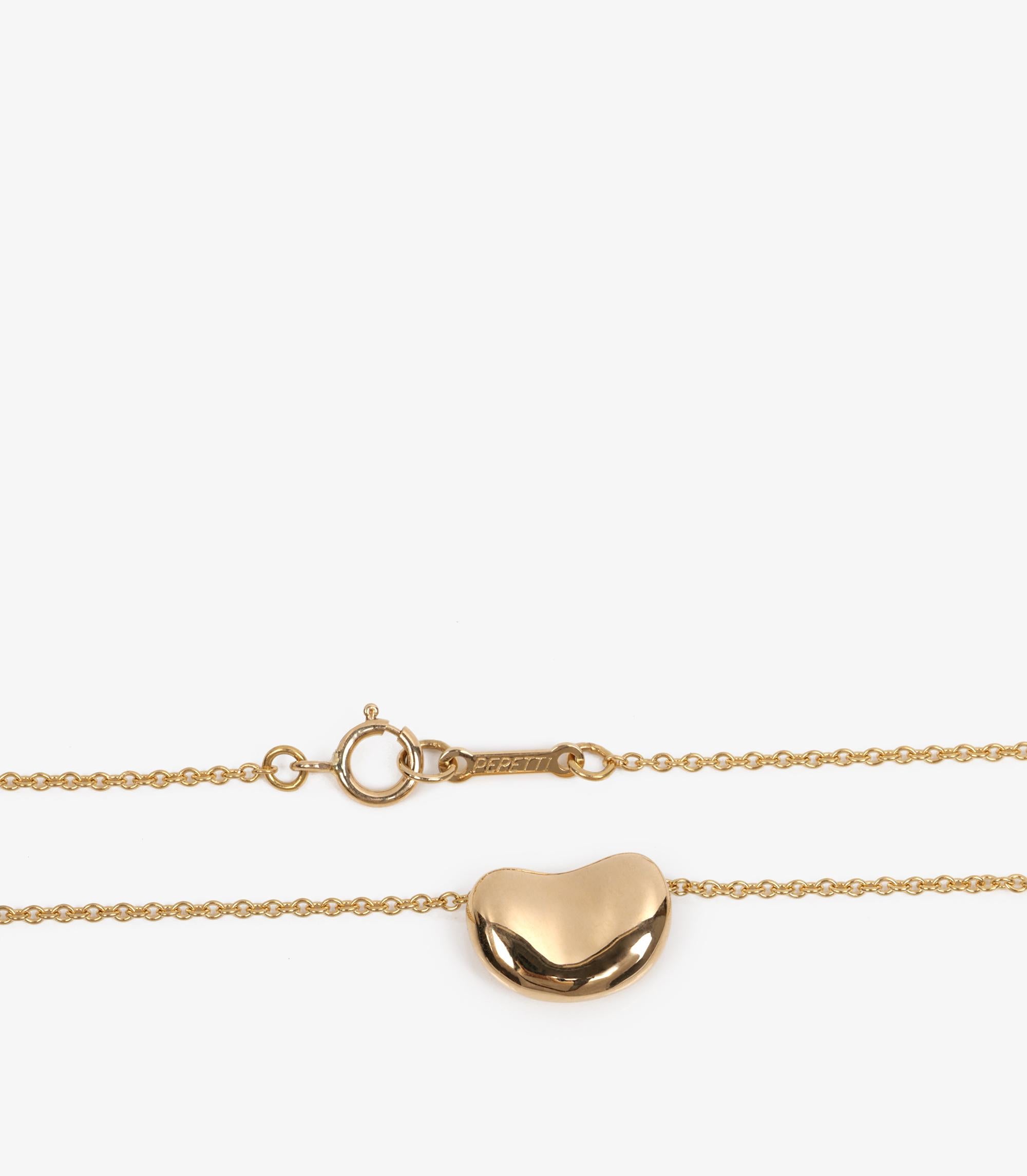 Tiffany & Co. 18ct Yellow Gold Elsa Peretti 11mm Bean Design Pendant In Excellent Condition For Sale In Bishop's Stortford, Hertfordshire