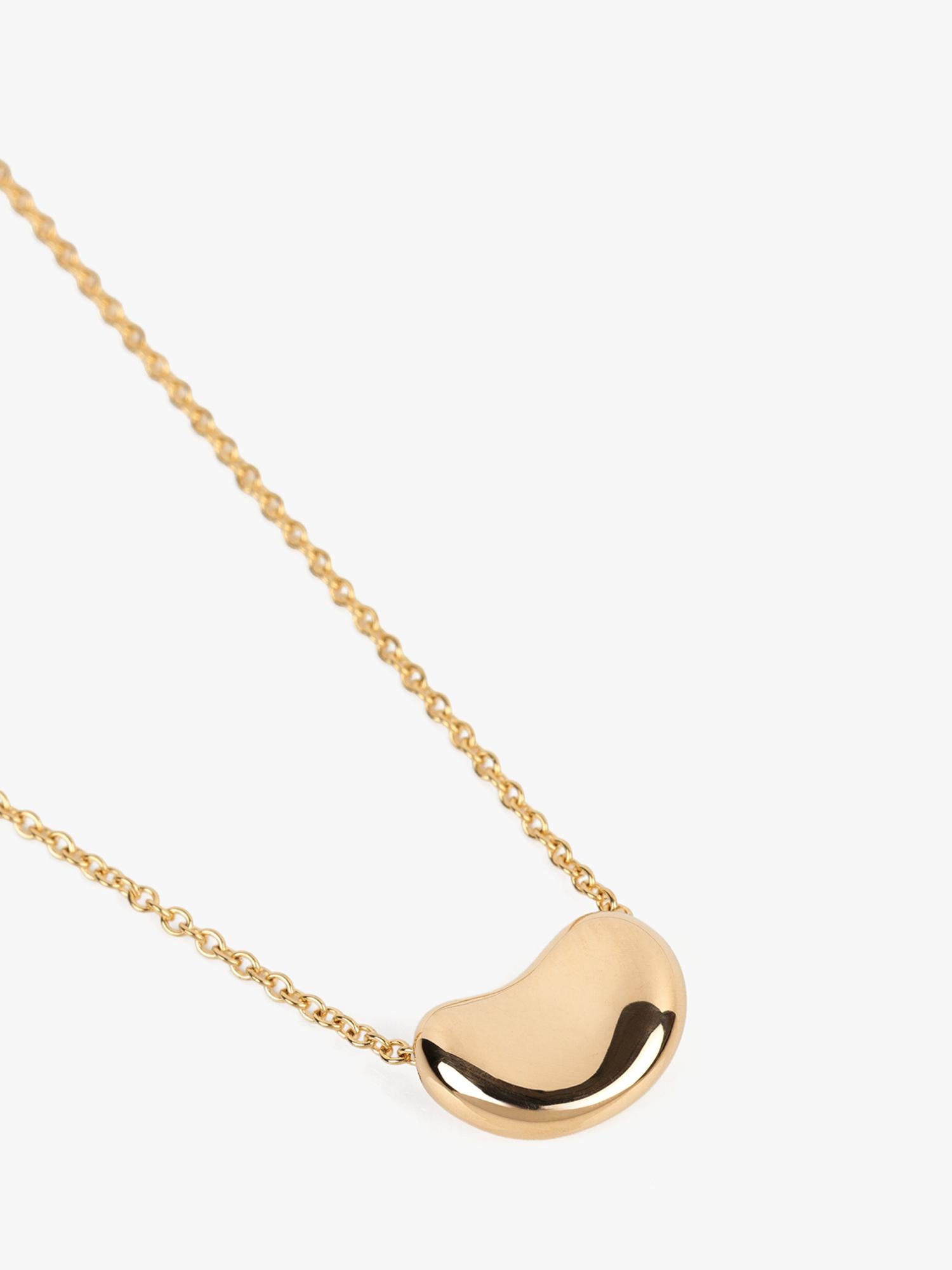 Tiffany & Co. 18 Karat Gelbgold Elsa Peretti 11 mm Bohnendesign-Anhänger im Zustand „Hervorragend“ im Angebot in Bishop's Stortford, Hertfordshire