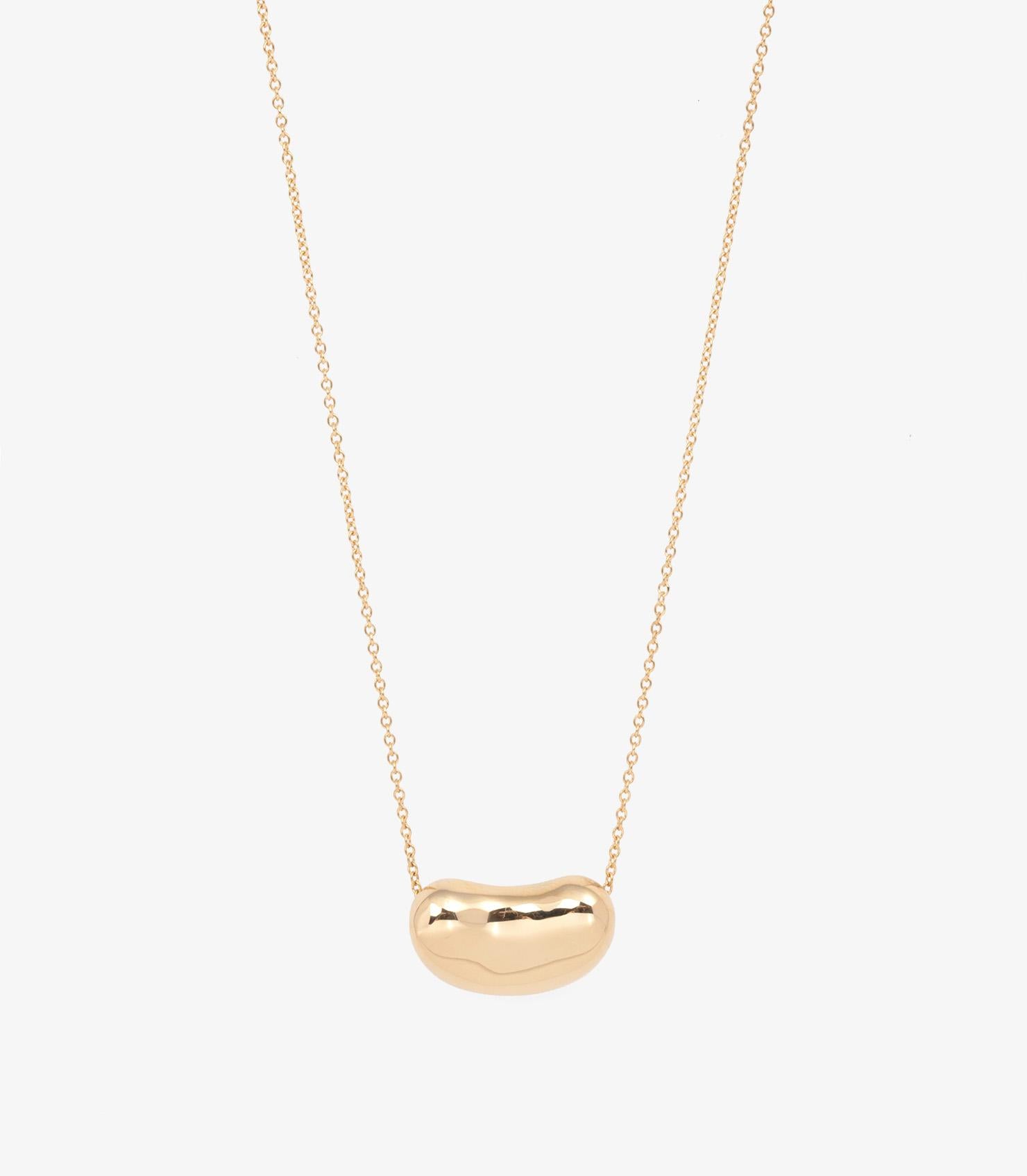 Tiffany & Co. 18ct Yellow Gold Elsa Peretti 18mm Bean Design Pendant

Brand- Tiffany & Co.
Model- Bean Design Necklace
Product Type- Necklace
Material(s)- 18ct Yellow Gold

Necklace Length- 40.5cm
Pendant Length- 1.8cm
Pendant Width- 1.3cm
Total