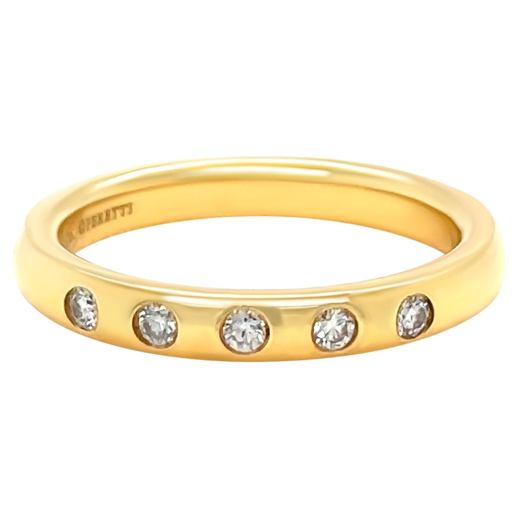 Tiffany 
Co. 18ct Yellow Gold Elsa Peretti Diamond Ring 0.10ct 3.88g en venta